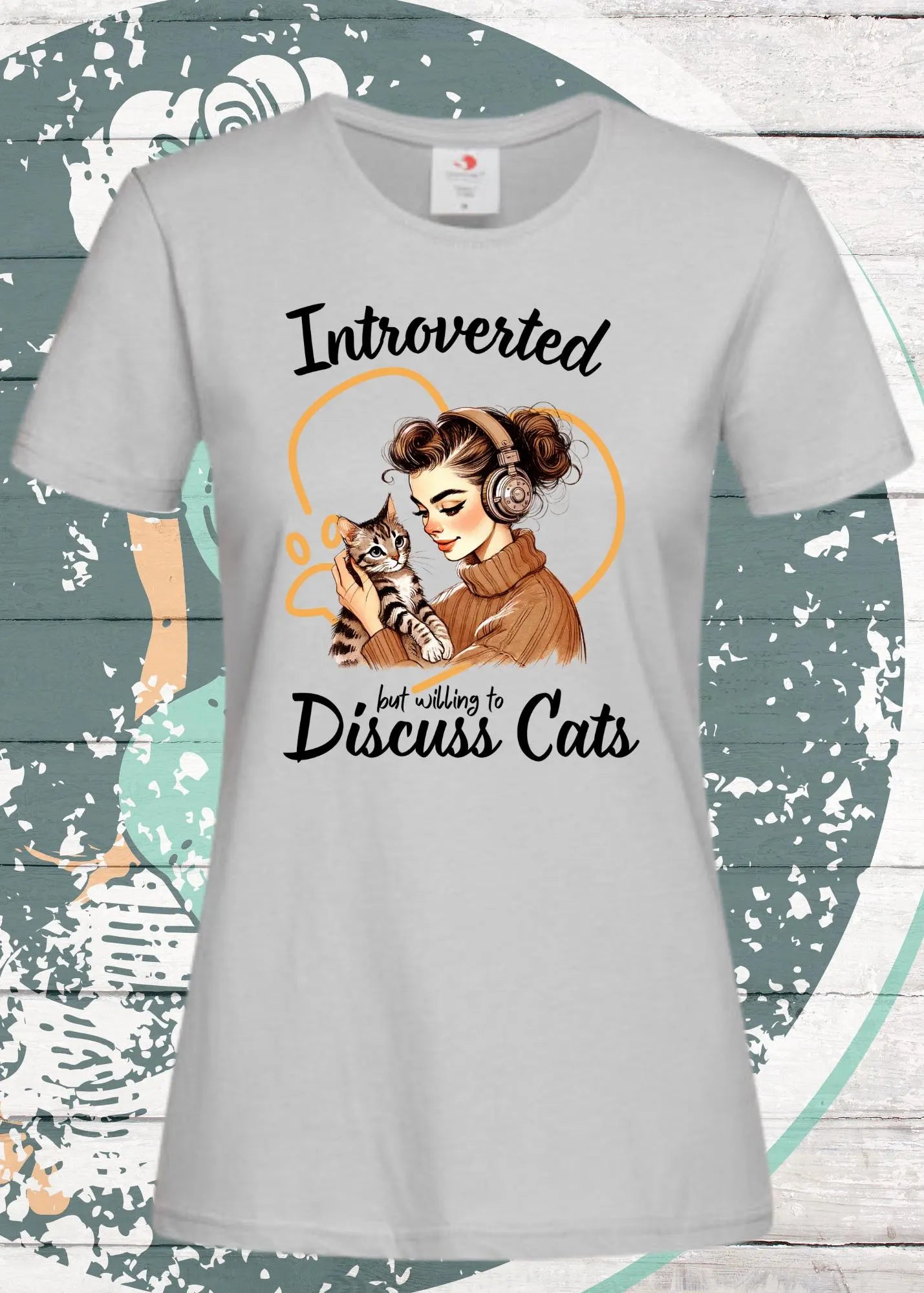π± Damen T-Shirt Introverted but willing to discuss cats - Katzenliebe Shirt π