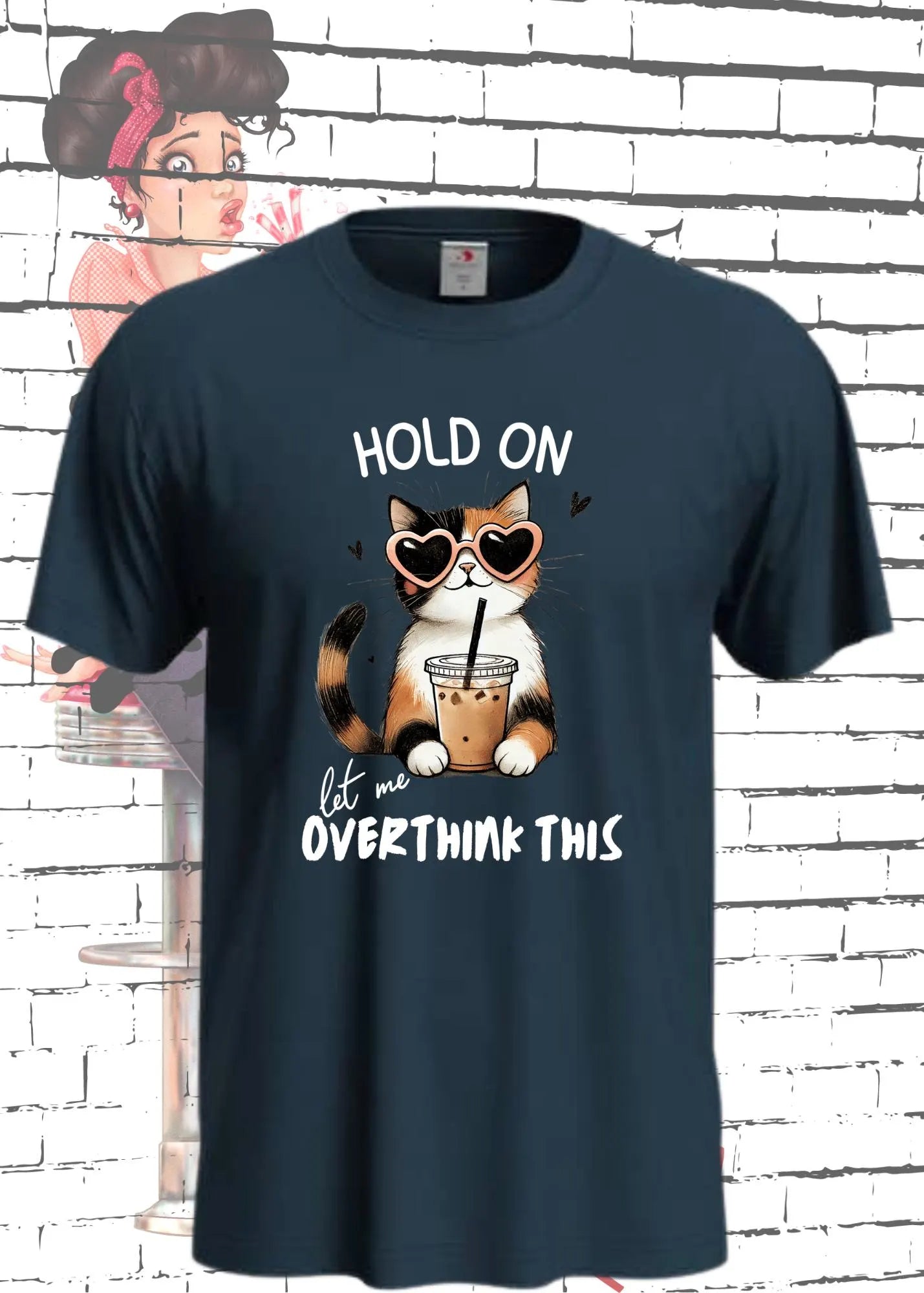 π€ T-Shirt Hold on let me overthink this π± Katzenspruch Geschenkidee Unisex πβ¨