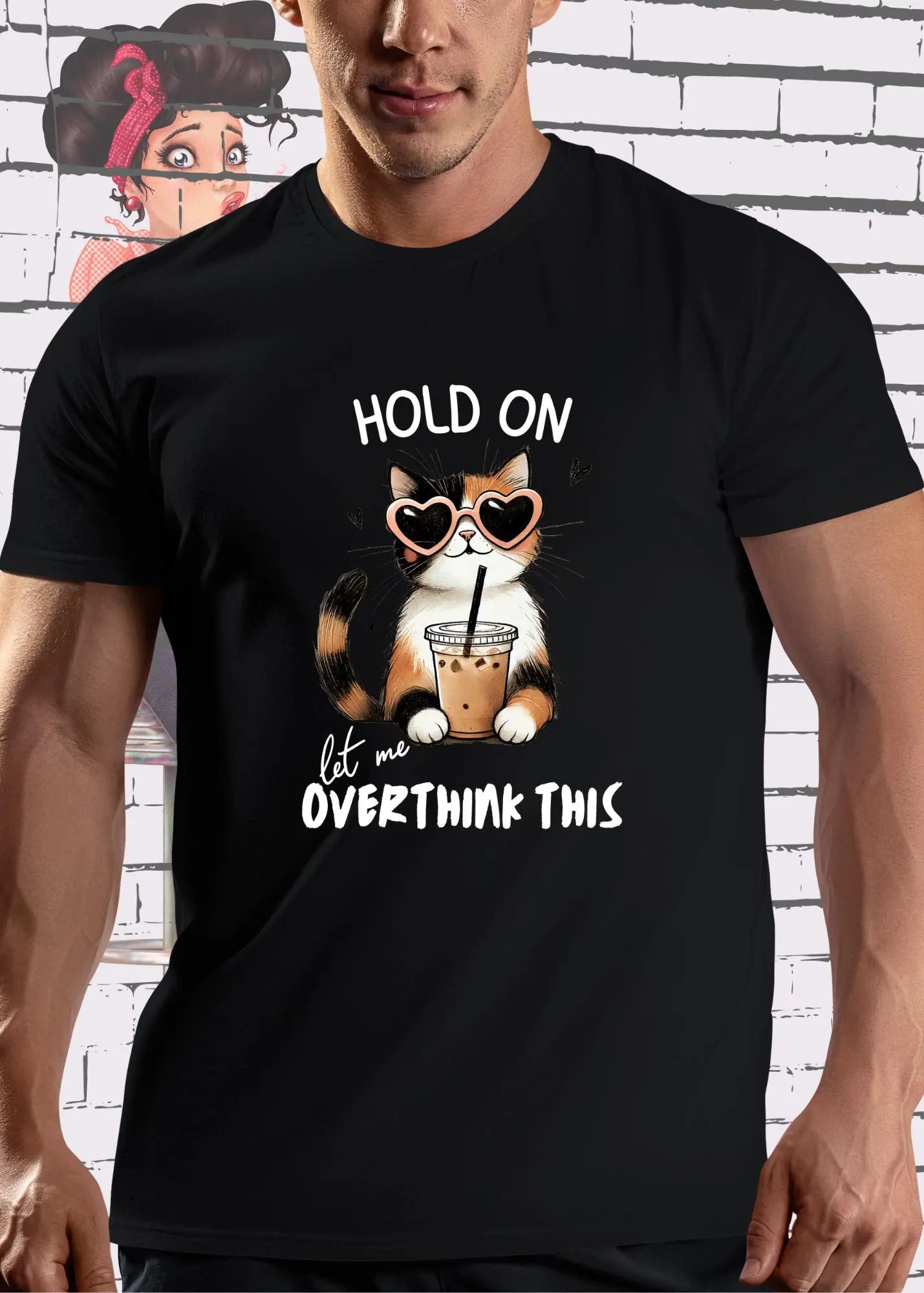 π€ T-Shirt Hold on let me overthink this π± Katzenspruch Geschenkidee Unisex πβ¨