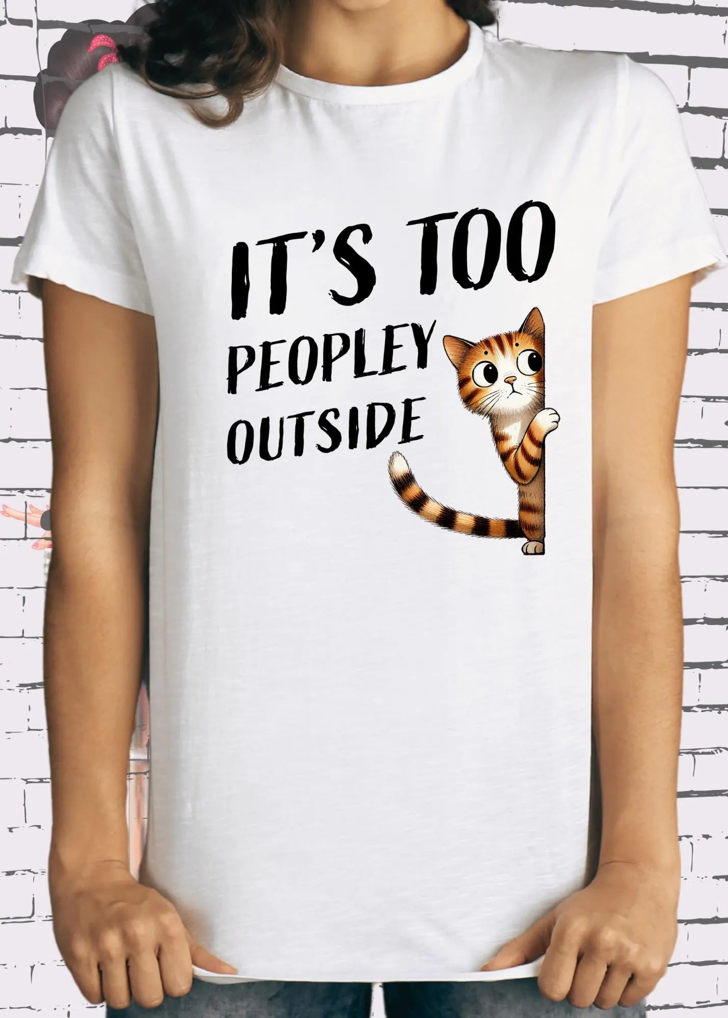 π T-Shirt It's too peopley outside π± Katzenspruch Geschenkidee Unisex π¬β¨