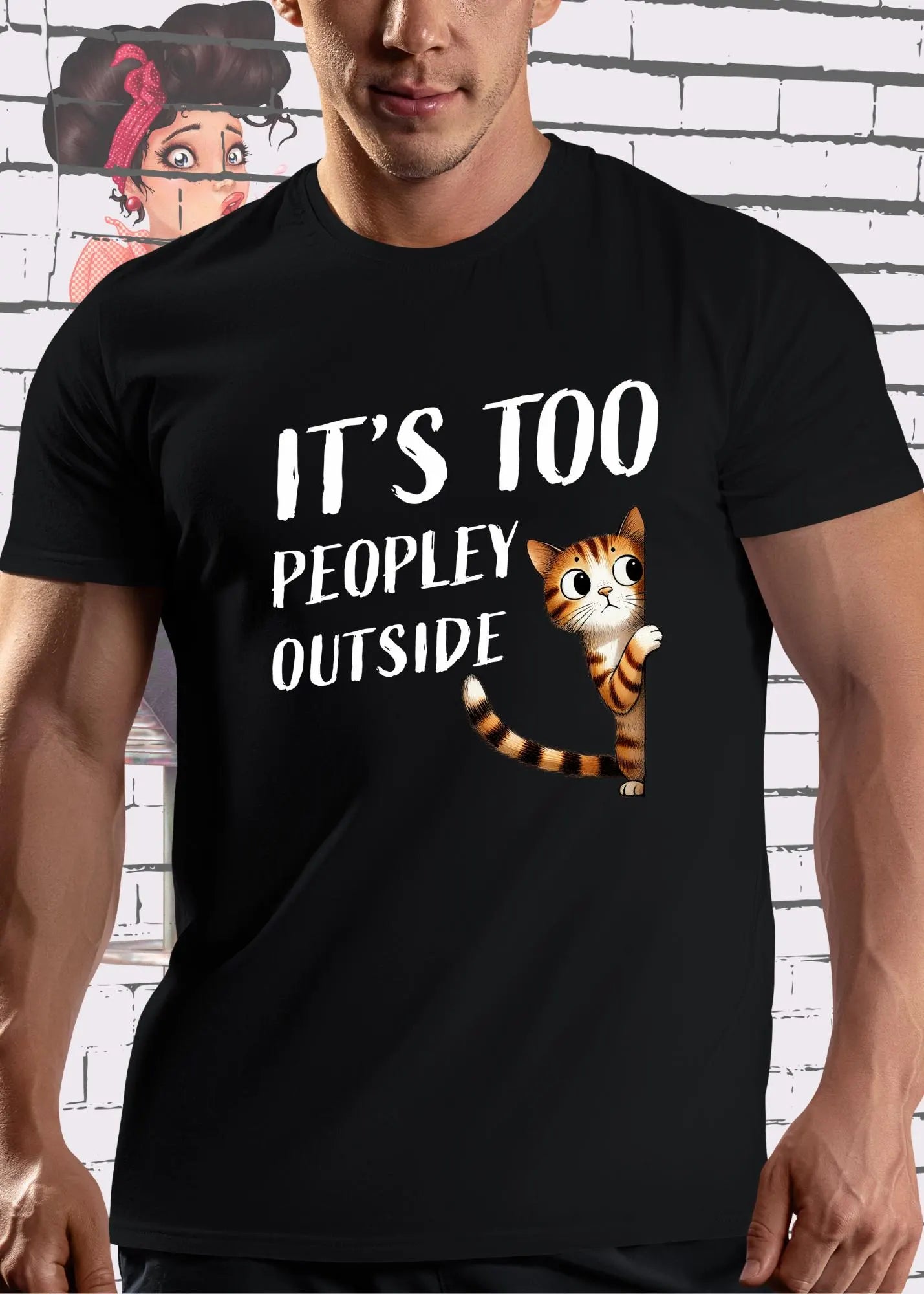 π T-Shirt It's too peopley outside π± Katzenspruch Geschenkidee Unisex π¬β¨