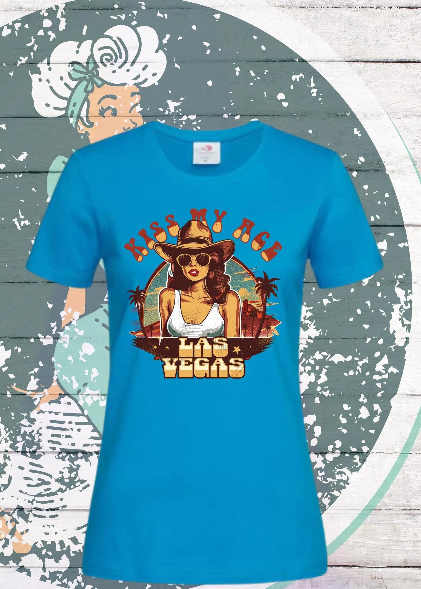 🃏 Kiss my Ace - Las Vegas Damen T-Shirt mit Spruch ♠️