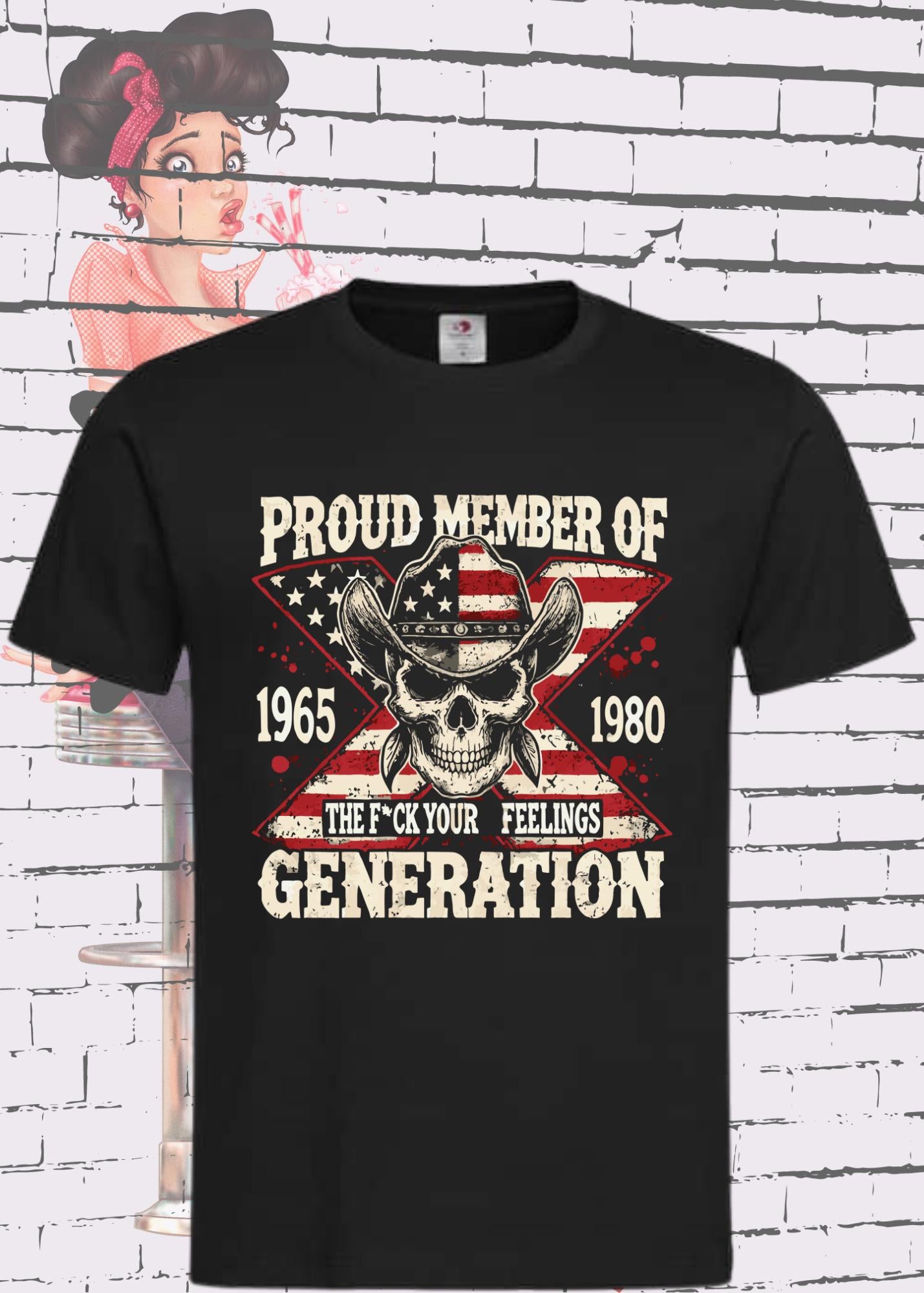 💪🔥 T-Shirt 'Proud Member of Generation...' ⚫ Schwarzes Statement-Shirt Geschenkidee
