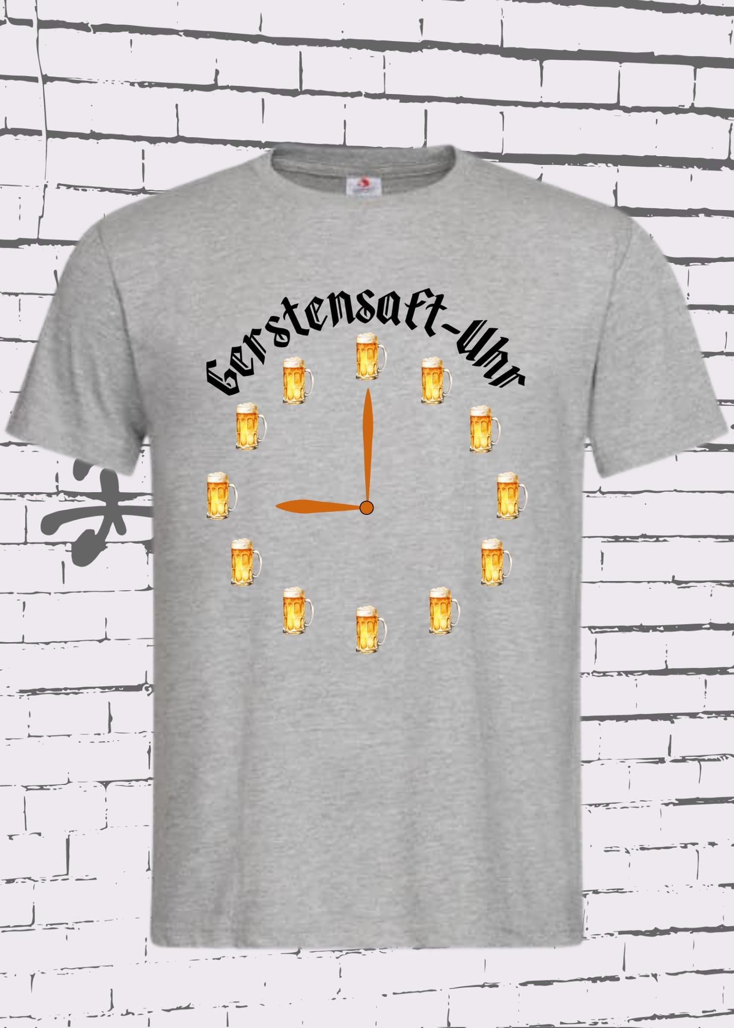 ๐บ T-Shirt Gerstensaft Uhr Bieruhr โฐ Geschenkidee T-Shirt ๐ Freizeit T-Shirt ๐ Unisex in vielen Farben und Grรถรen ๐