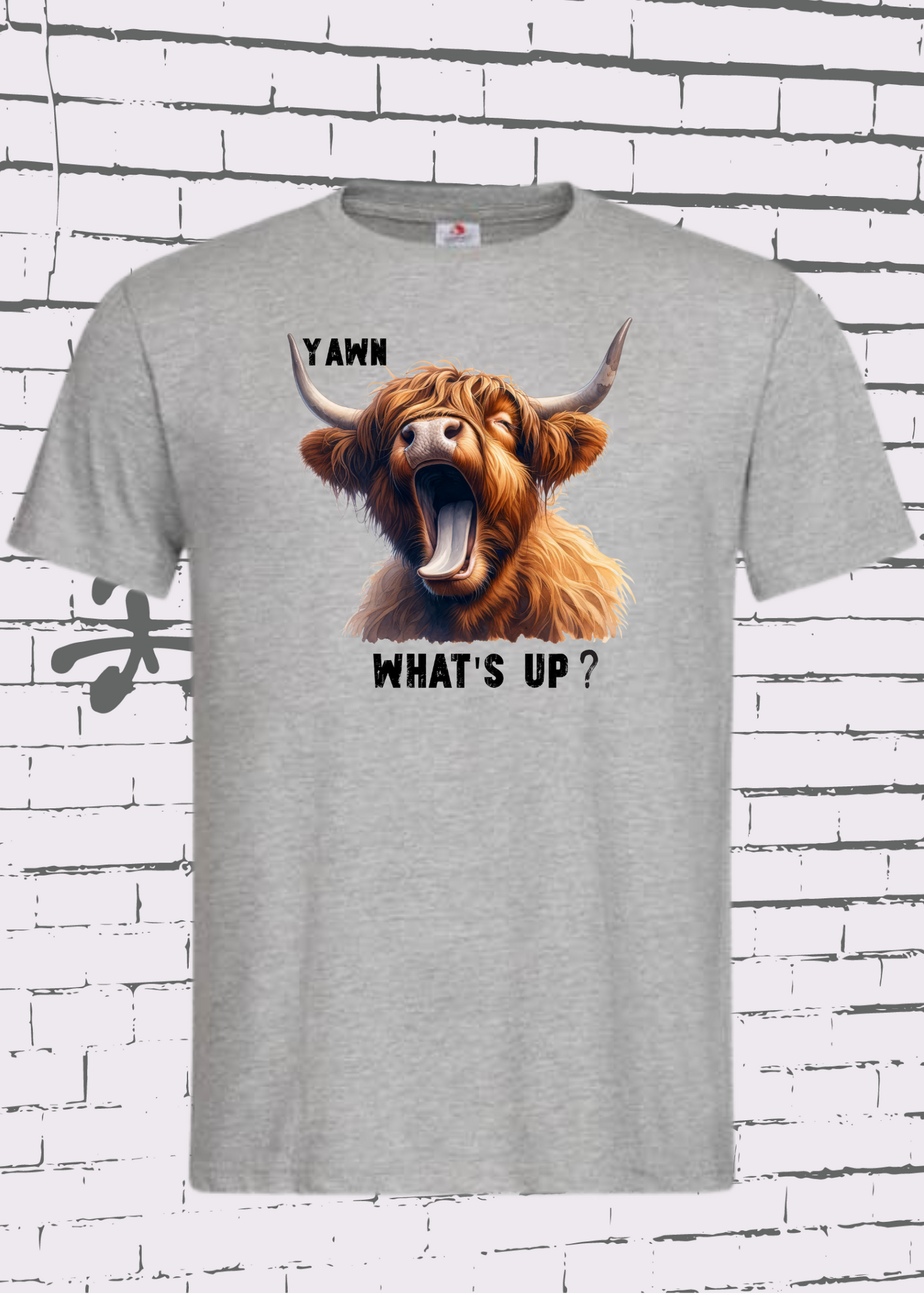 ๐ Highland Kuh T-Shirt ๐ด 'Yawn, what's up?' - Fรผr Professionelle Faulpelze ๐