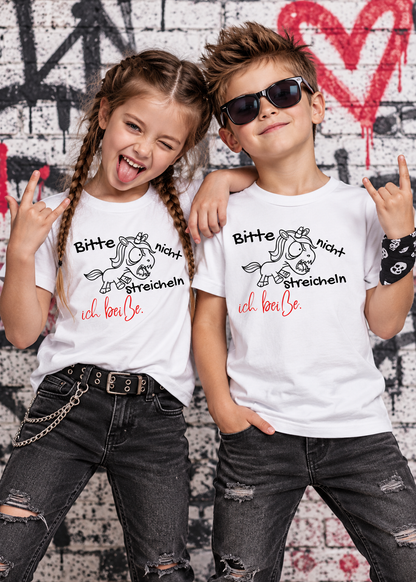 Kinder T-Shirt Einhorn bitte nicht streicheln, ich beiße Witziges Kids T-Shirt Geschenkidee