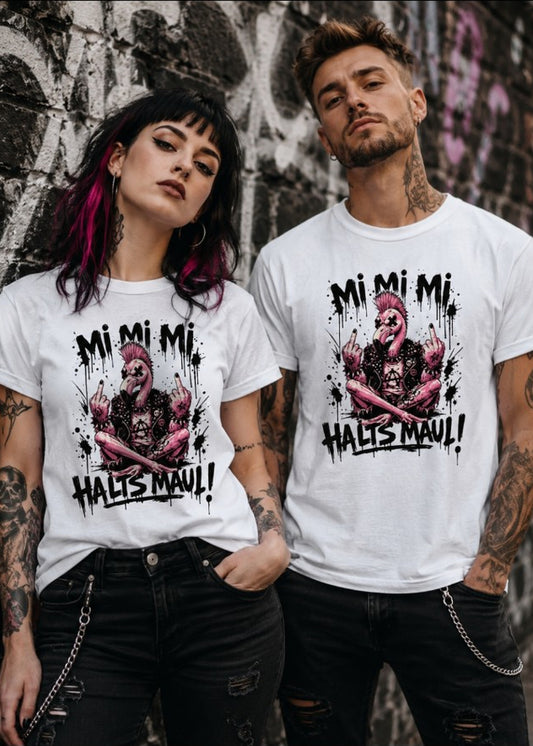Motz-Flamingo Fred T-Shirt – Mi Mi Mi Halt’s Maul Punk Shirt