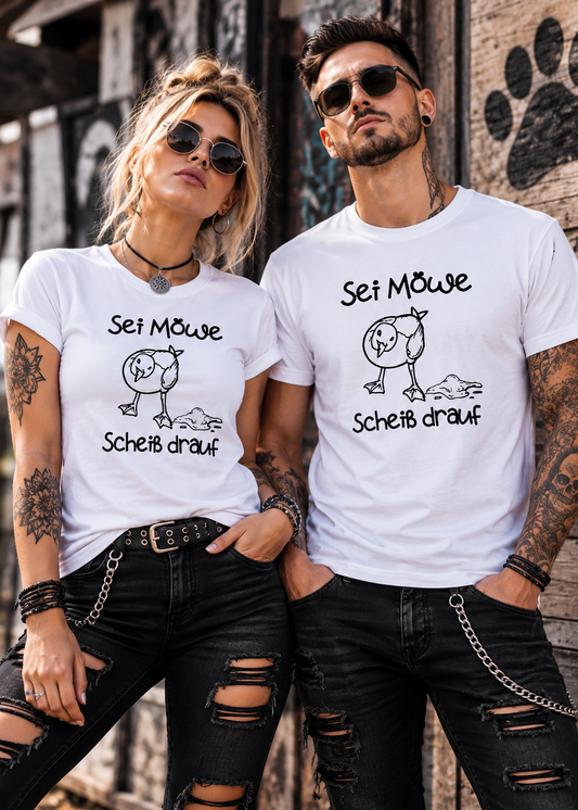 T-Shirt Sei Möwe scheiß drauf - Lustige Sprüche Geschenkidee Geburtstag Unisex viele Farben