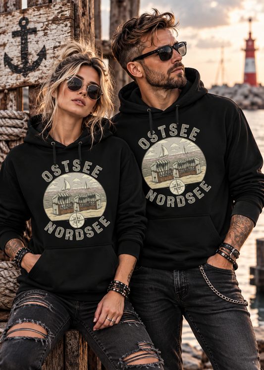 Unisex Hoodie Ostsee & Nordsee - Deine Liebe zur Küste