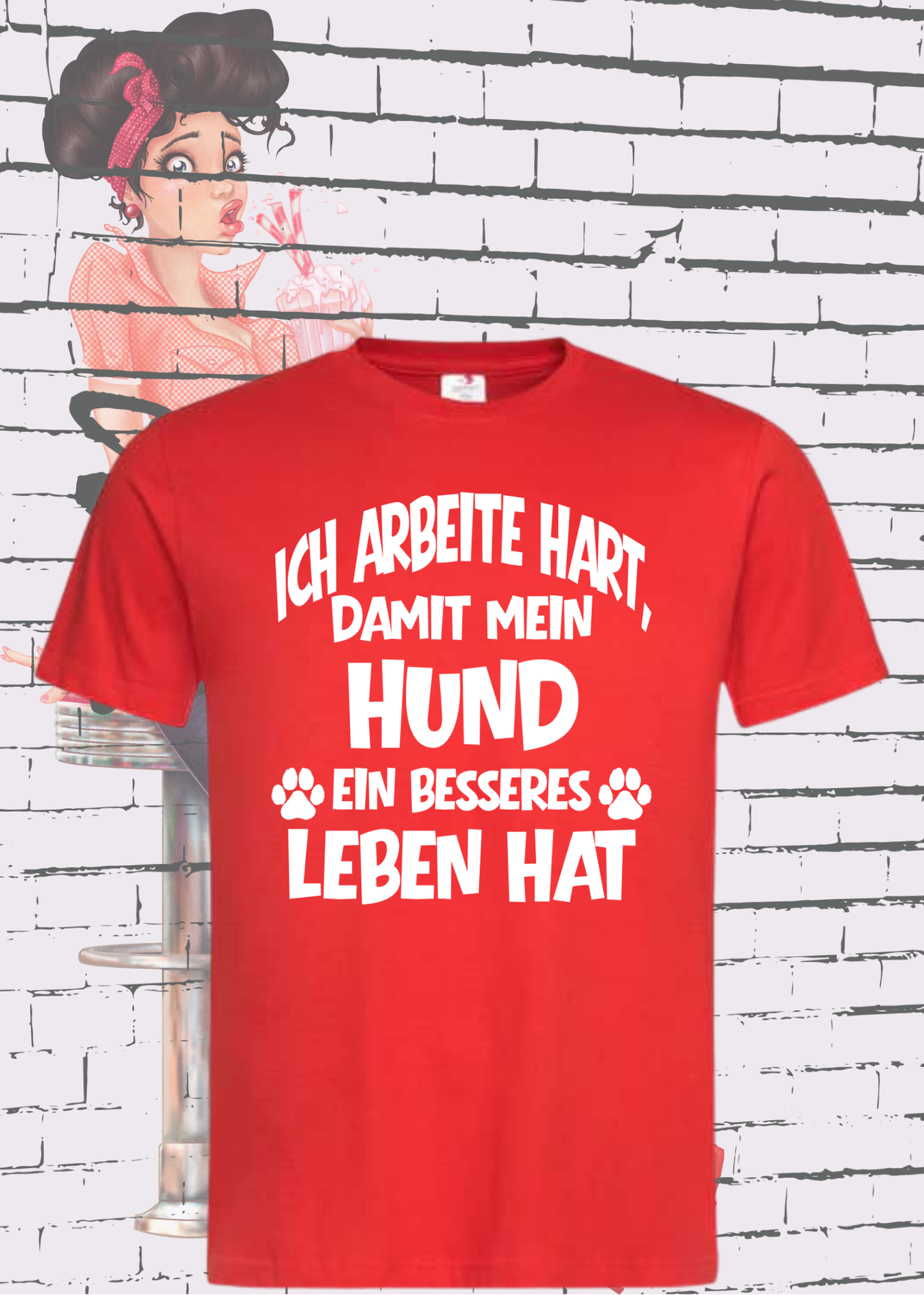 🐶 Unisex T-Shirt: Ich arbeite hart, damit mein Hund ein besseres Leben hat 🐕💼