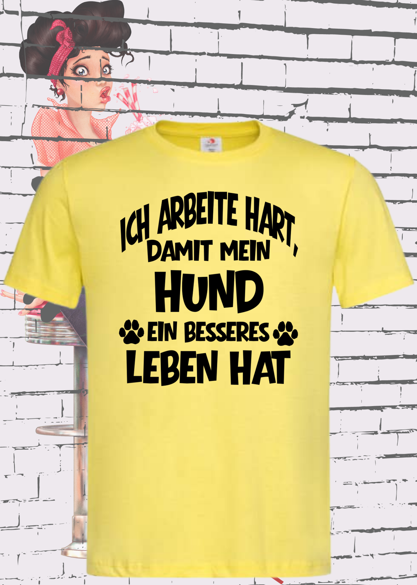 🐶 Unisex T-Shirt: Ich arbeite hart, damit mein Hund ein besseres Leben hat 🐕💼