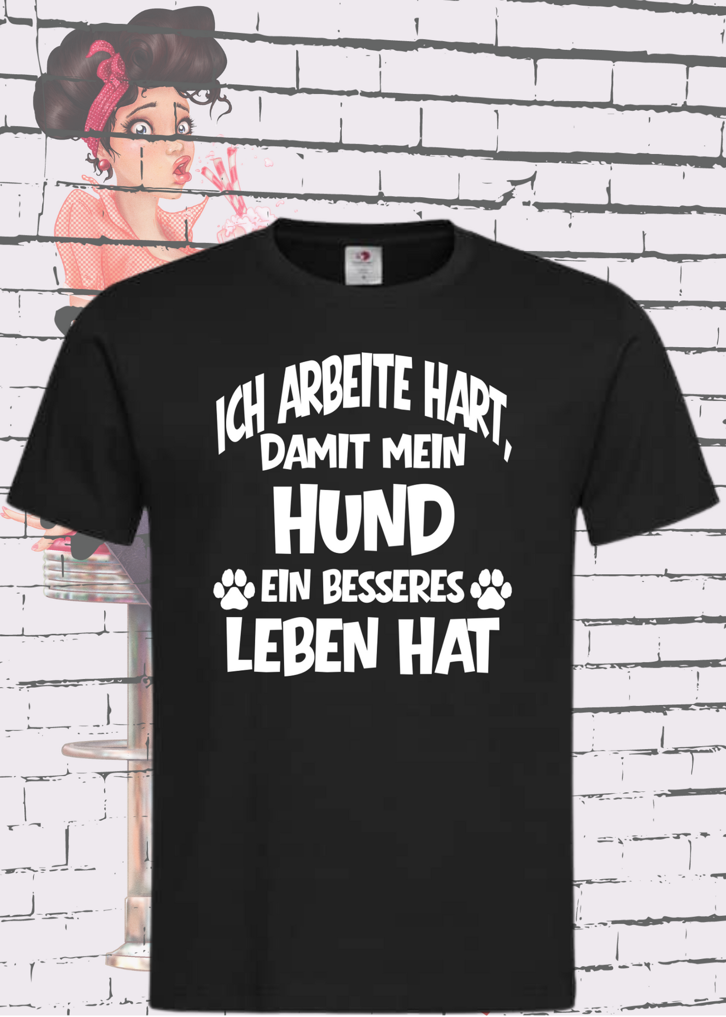 🐶 Unisex T-Shirt: Ich arbeite hart, damit mein Hund ein besseres Leben hat 🐕💼