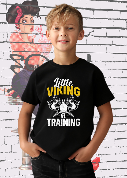 ⚔️ Kinder Jungen T-Shirt Little Viking in Training 👑 Kleiner Wikinger Krieger 🛡️