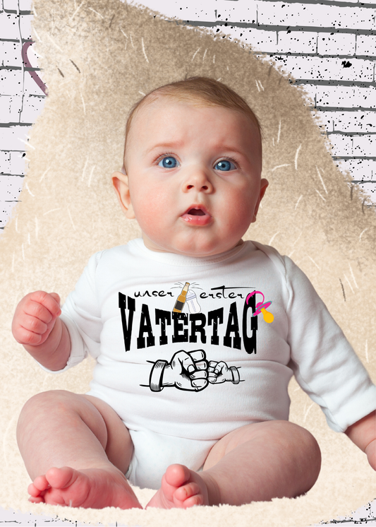 👶 Mädchen Baby Body Unser erster Vatertag 💕 Geschenkidee Baby Body 🎁 Newborn Baby Body ✨ Papatag Baby Body 👨‍👧 Strampler Vatertag 😄