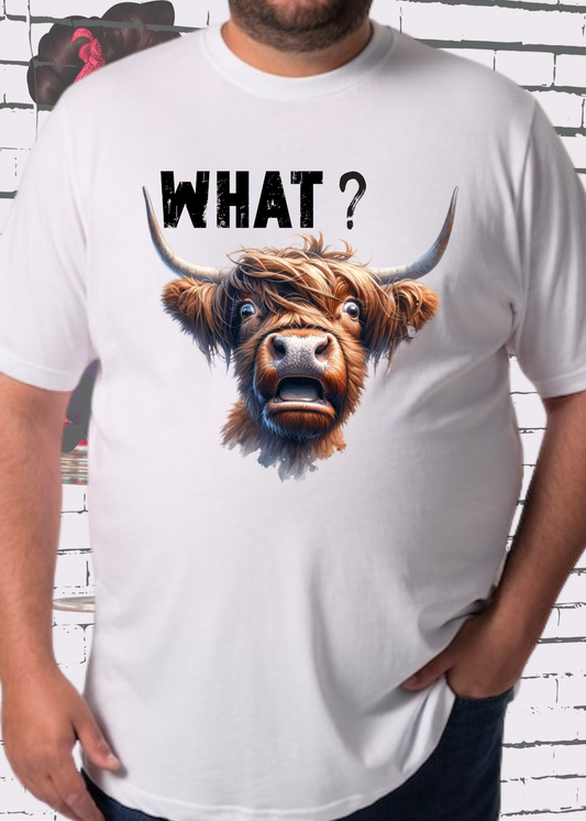 🐄 What?! Highland Kuh Unisex T-Shirt - Verwirrt aber Süß! 🤔🏴󠁧󠁢󠁳󠁣󠁴󠁿