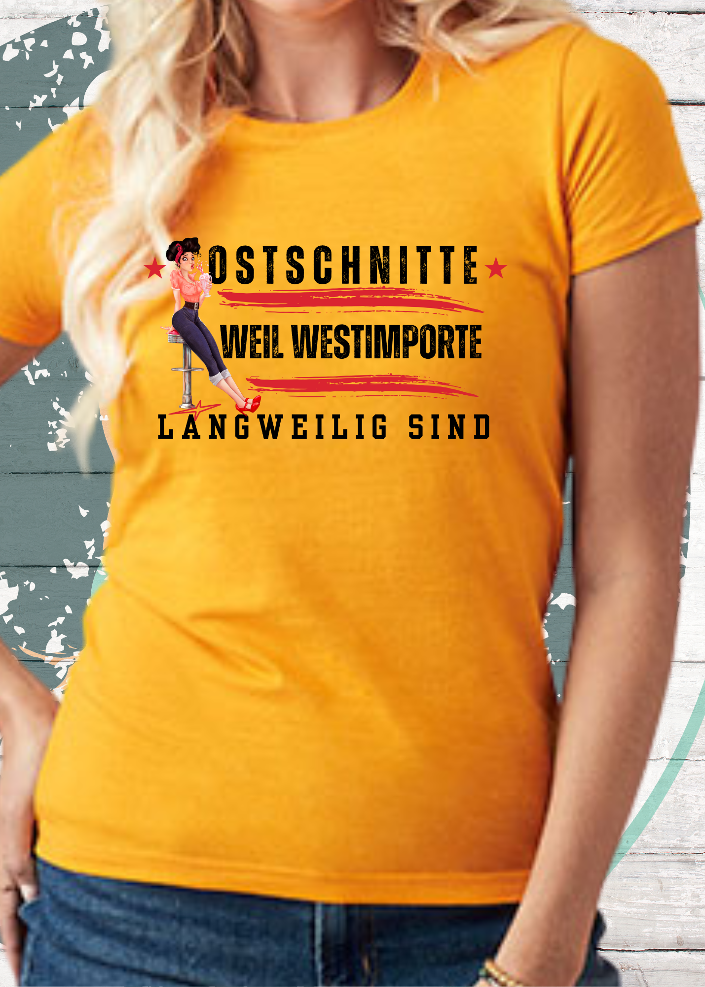 Damen T-Shirt Ostschnitte weil Westimport langweilig ist