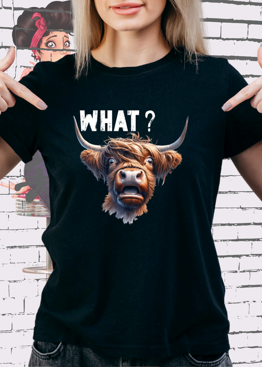 🐄 What?! Highland Kuh Unisex T-Shirt - Verwirrt aber Süß! 🤔🏴󠁧󠁢󠁳󠁣󠁴󠁿