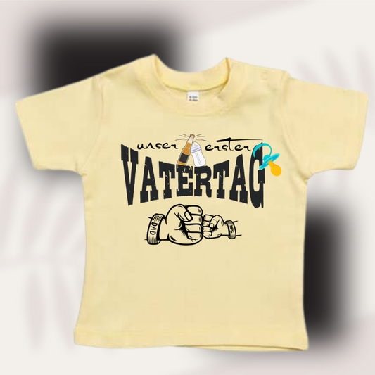 👶 Baby Jungen T-Shirt Unser erster Vatertag 👨‍👧‍👦 Süße Geschenkidee Papa 🎁 Witziges Baby Shirt 😄