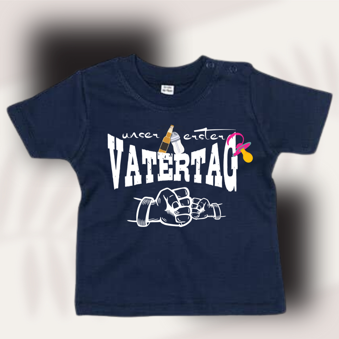 👶 Baby Mädchen T-Shirt Unser erster Vatertag 👨‍👧‍👦 Süße Geschenkidee Papa 🎁 Witziges Baby Shirt 😄