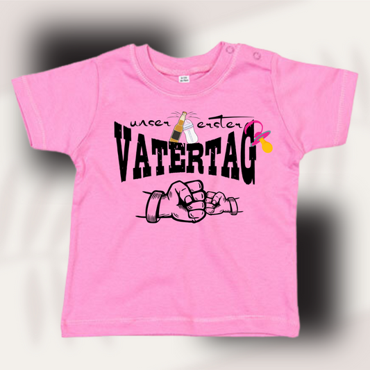 👶 Baby Mädchen T-Shirt Unser erster Vatertag 👨‍👧‍👦 Süße Geschenkidee Papa 🎁 Witziges Baby Shirt 😄