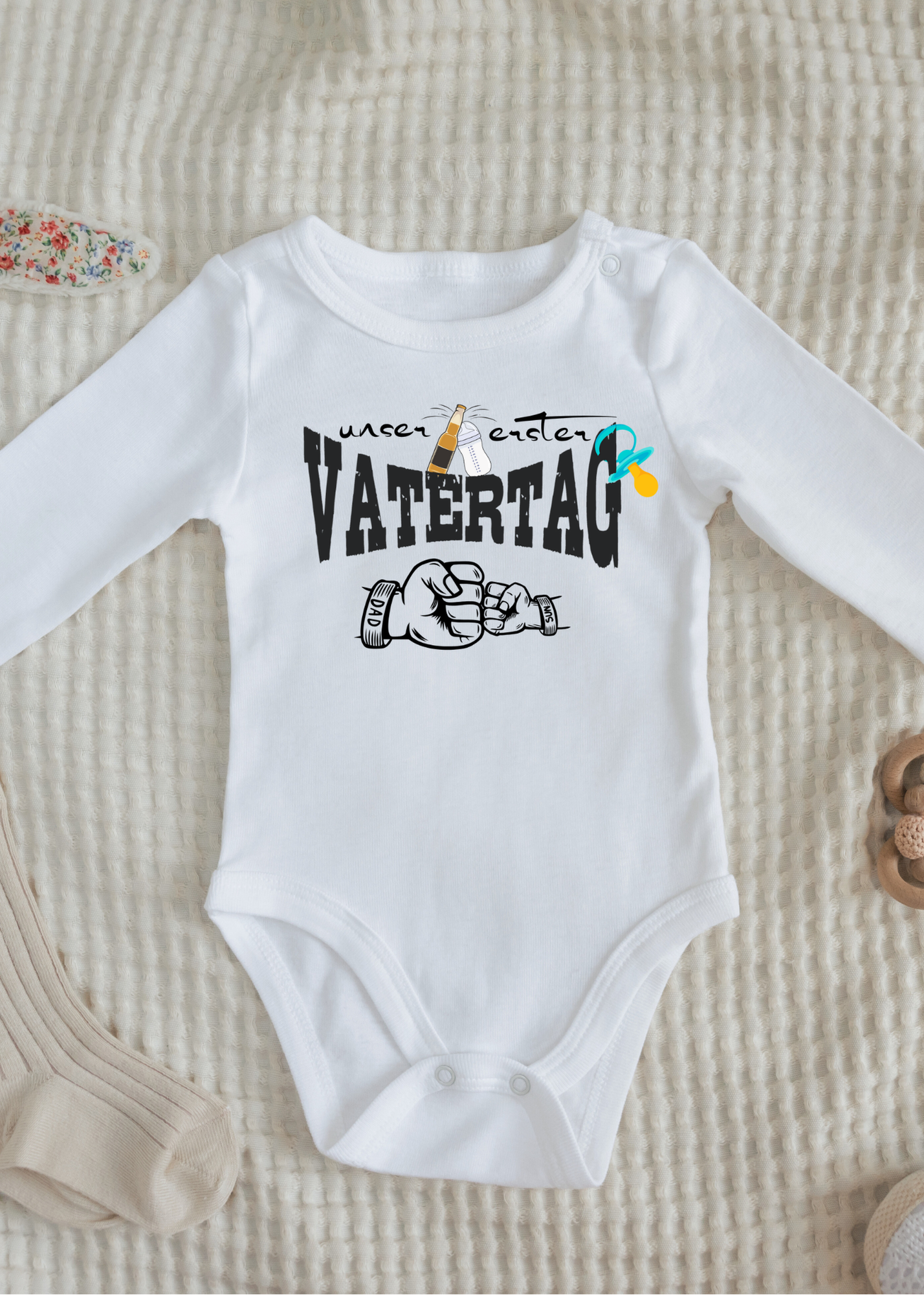 👶 Jungen Baby Body Unser erster Vatertag 💕 Geschenkidee Baby Body 🎁 Newborn Baby Body ✨ Papatag Baby Body 👨‍👧 Strampler Vatertag 😄