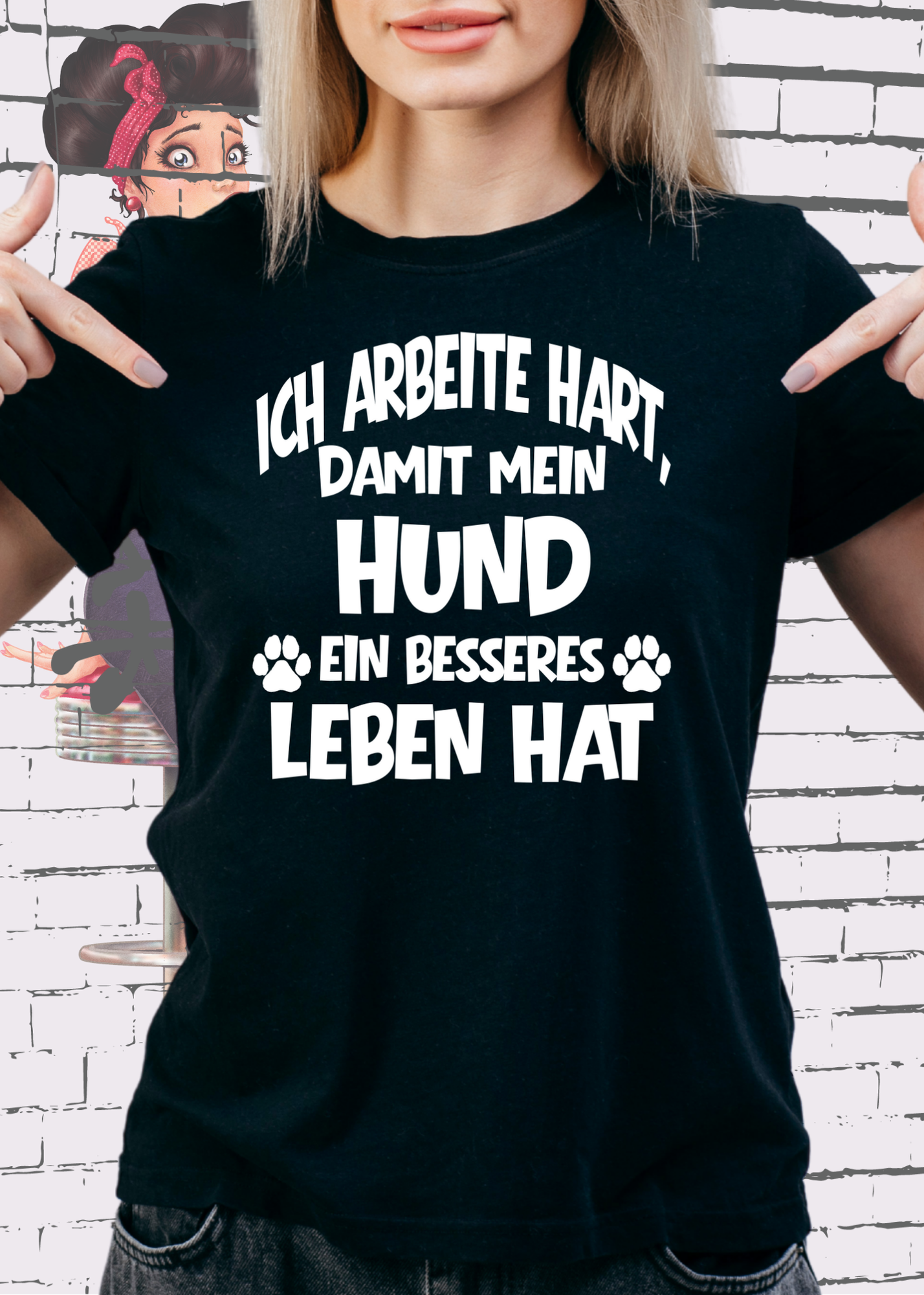 🐶 Unisex T-Shirt: Ich arbeite hart, damit mein Hund ein besseres Leben hat 🐕💼