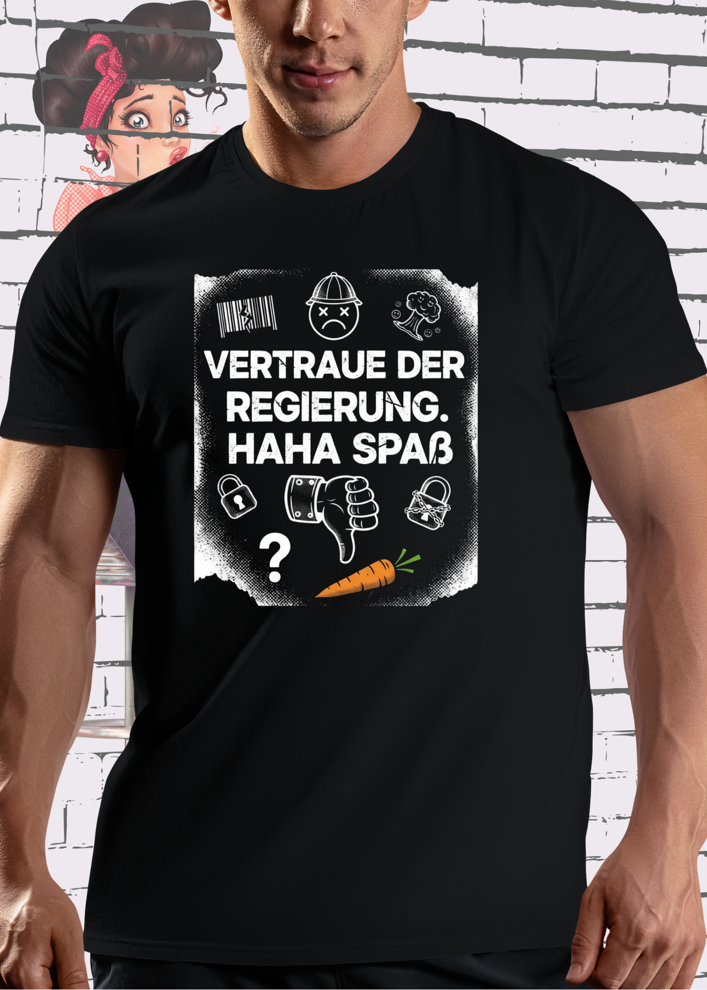 Unisex T-Shirt vertraue der Regierung. Haha Spaß!