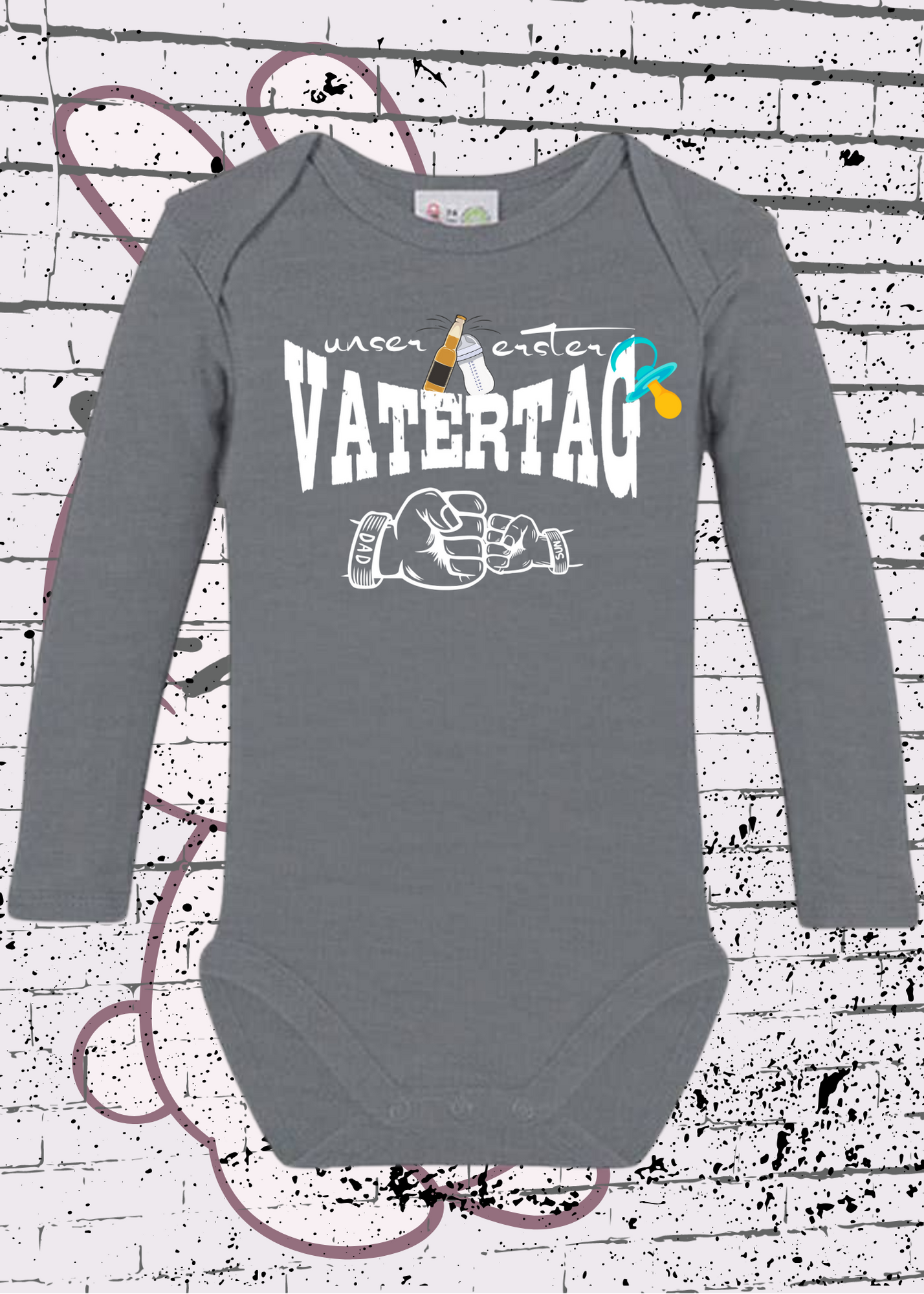 👶 Jungen Baby Body Unser erster Vatertag 💕 Geschenkidee Baby Body 🎁 Newborn Baby Body ✨ Papatag Baby Body 👨‍👧 Strampler Vatertag 😄