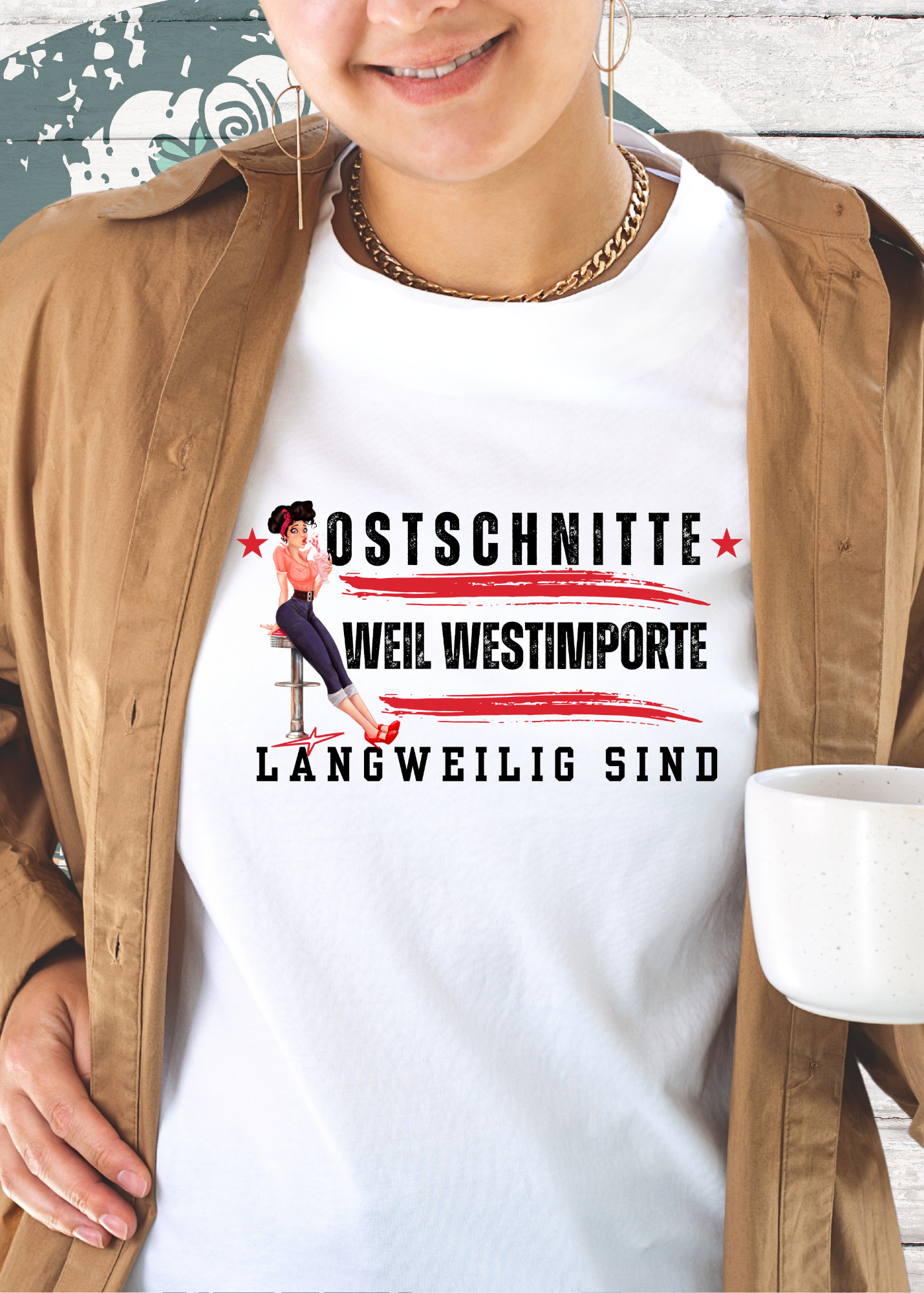 Damen T-Shirt Ostschnitte weil Westimport langweilig ist