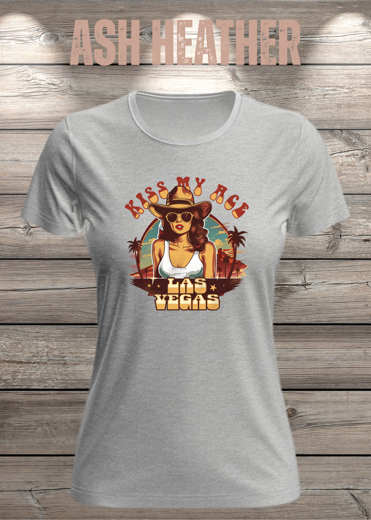 Kiss my Ace - Las Vegas Damen T-Shirt mit Spruch