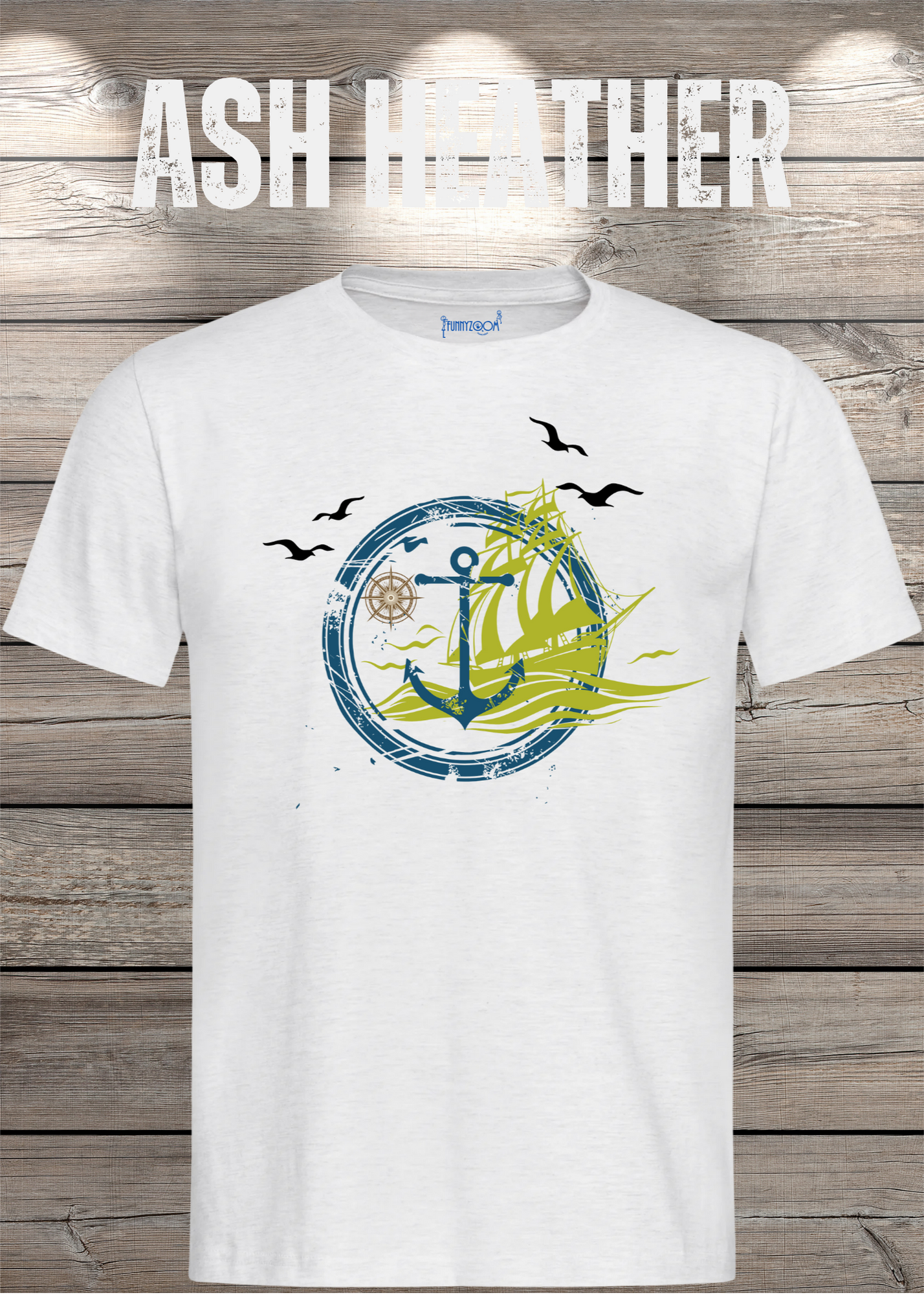 T-Shirt Schiff Anker Kompass Witziges T-Shirt mit Spruch Geschenkidee Freizeit T-Shirt Geburtstagsgeschenk Unisex