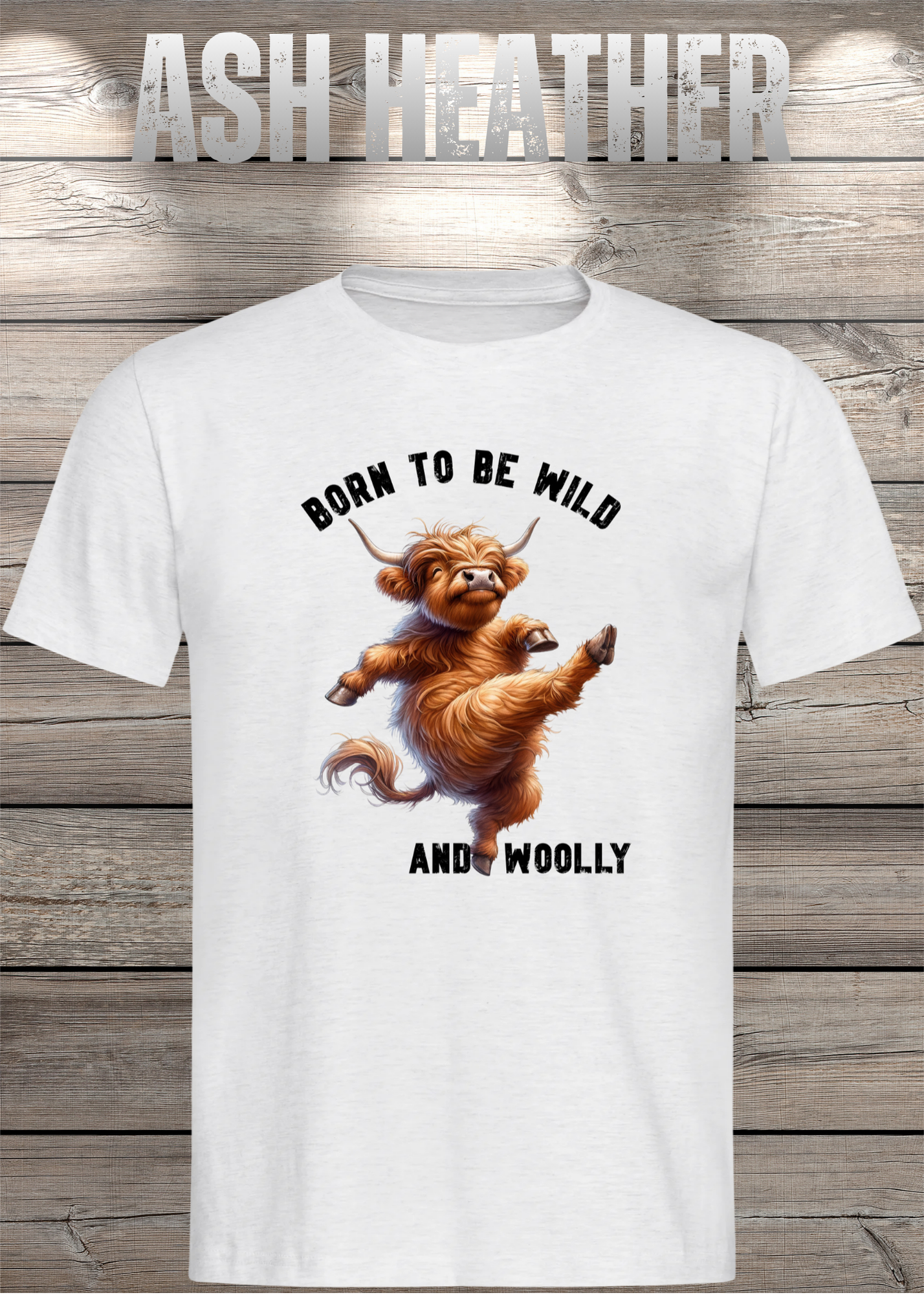 Highland Kuh T-Shirt Born to be Wild and Woolly - Sarkastisches Faulpelz Design