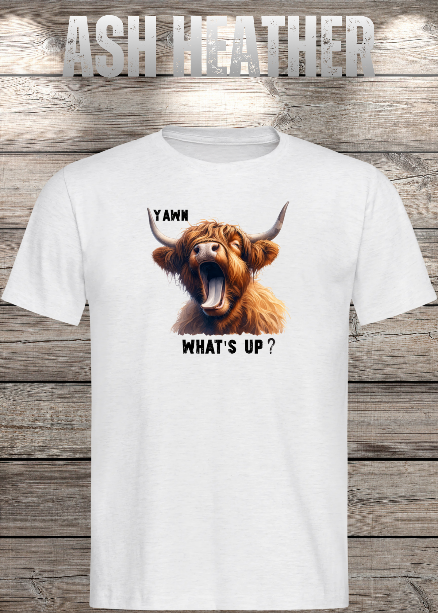 Highland Kuh T-Shirt Yawn, what's up? - Für Professionelle Faulpelze