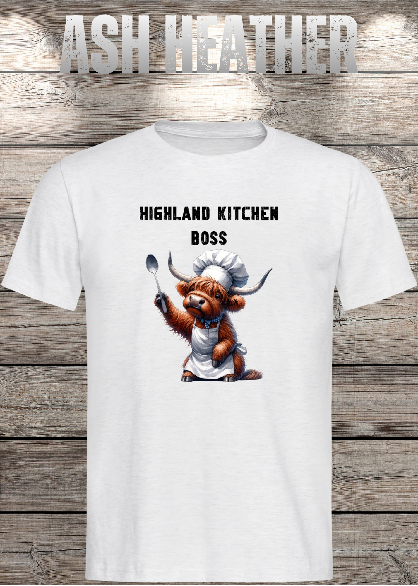 Highland Kuh Unisex T-Shirt Highland Kitchen Boss - Zottel-Chef - Zottel Chefin