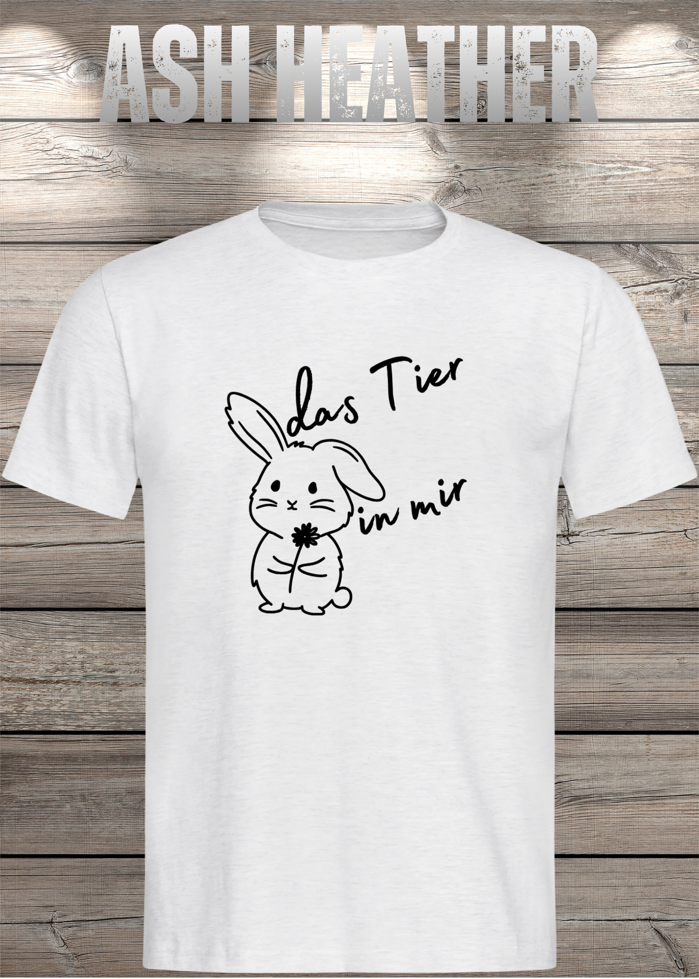 T-Shirt 'Das Tier in mir' - Witziges Spruch-Shirt mit süßem Hasen-Motiv