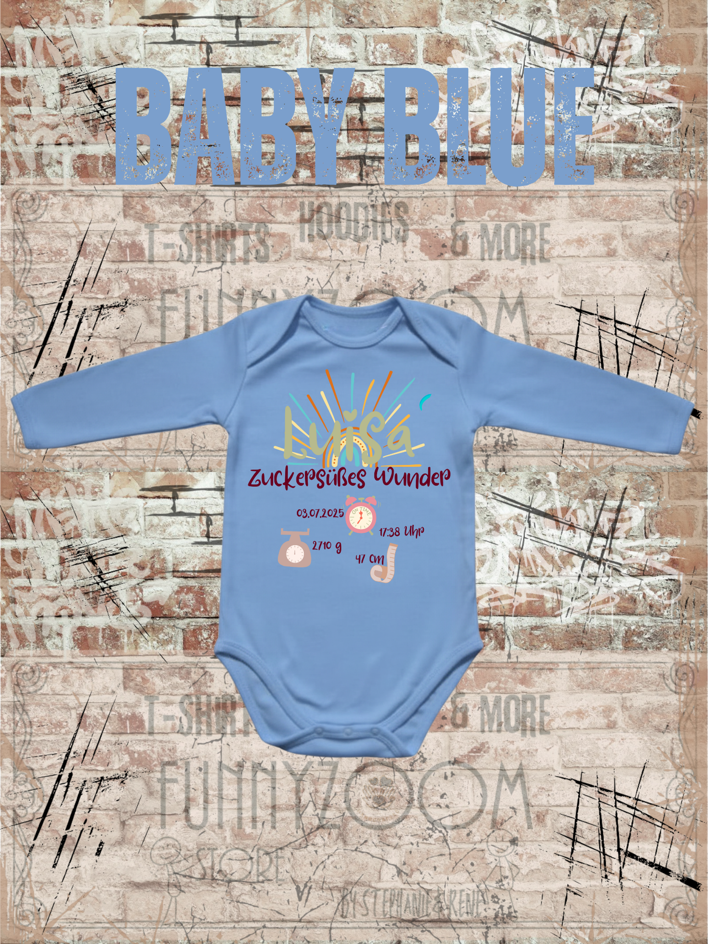 Baby Body Zuckersüßes Wunder personalisierbar mit Geburtsdatum Größe und Gewicht Baby Body Geschenkidee Newborn Baby Body