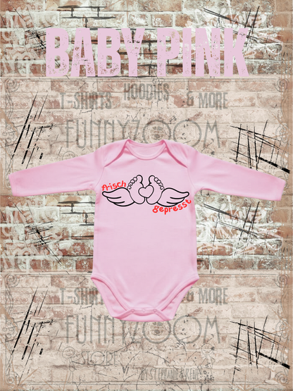 Baby Body Langarm Frisch Gepresst | Lustiger Babybody zur Geburt | Geschenk für Neugeborene