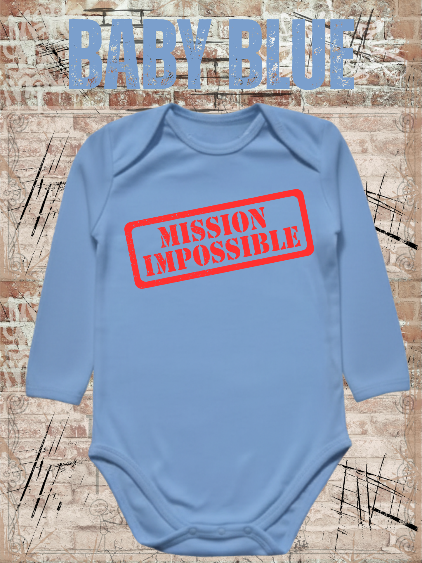 Baby Body Langarm Mission Impossible | Bio-Baumwolle Strampler
