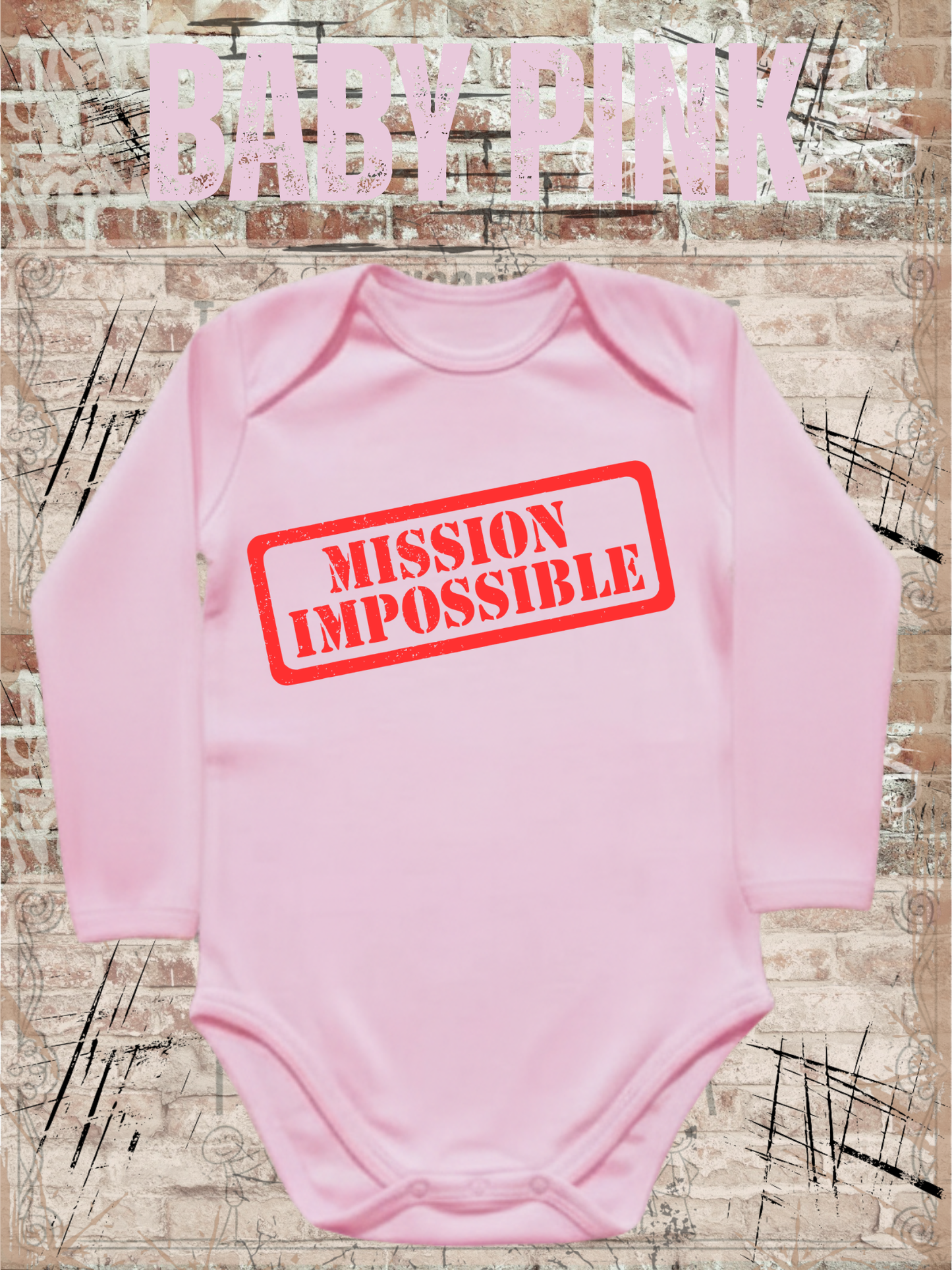 Baby Body Langarm Mission Impossible | Bio-Baumwolle Strampler
