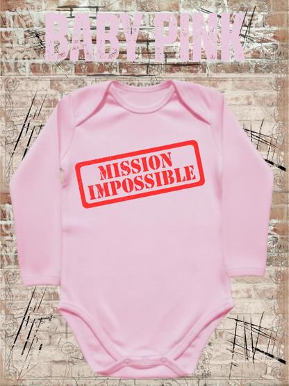 Baby Body Langarm Mission Impossible | Lustiger Agenten Babybody | Geschenk zur Geburt