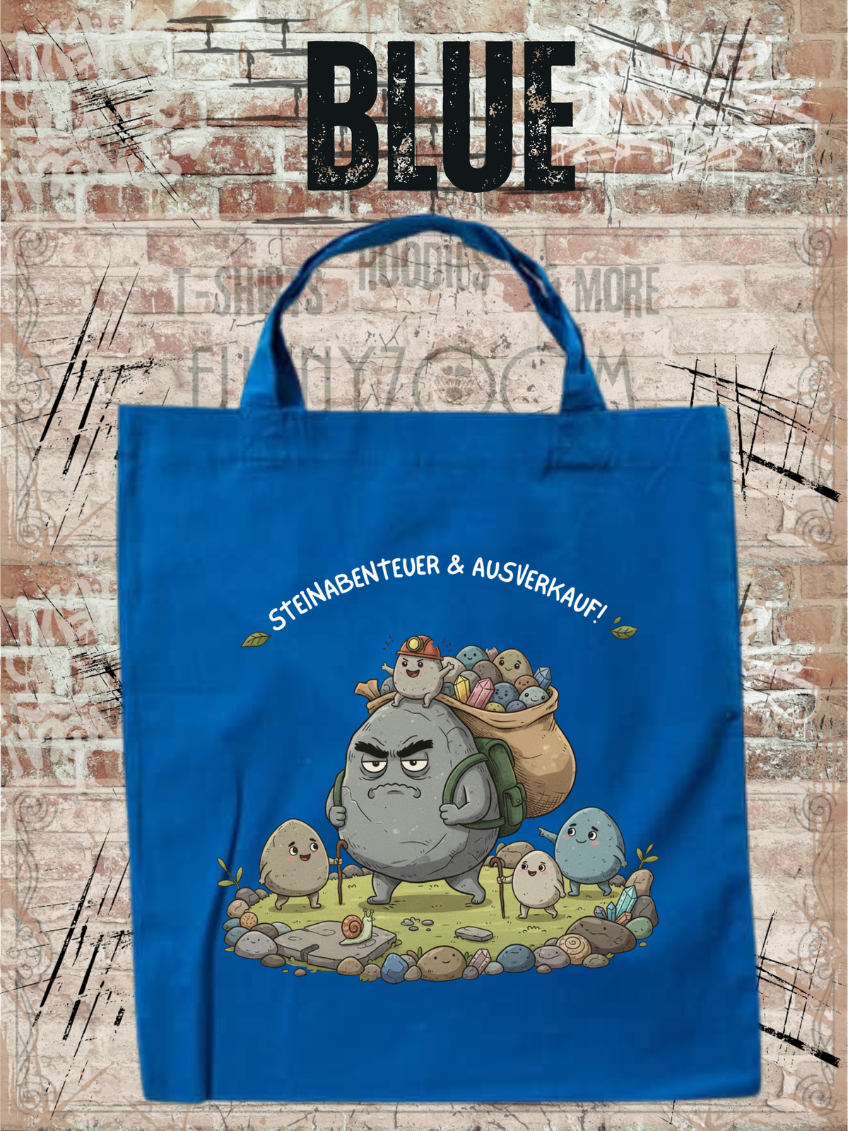 Steinesammelbeutel 38x42cm – Premium Sammelbeutel für Steinejäger & Naturliebhaber in Blue.