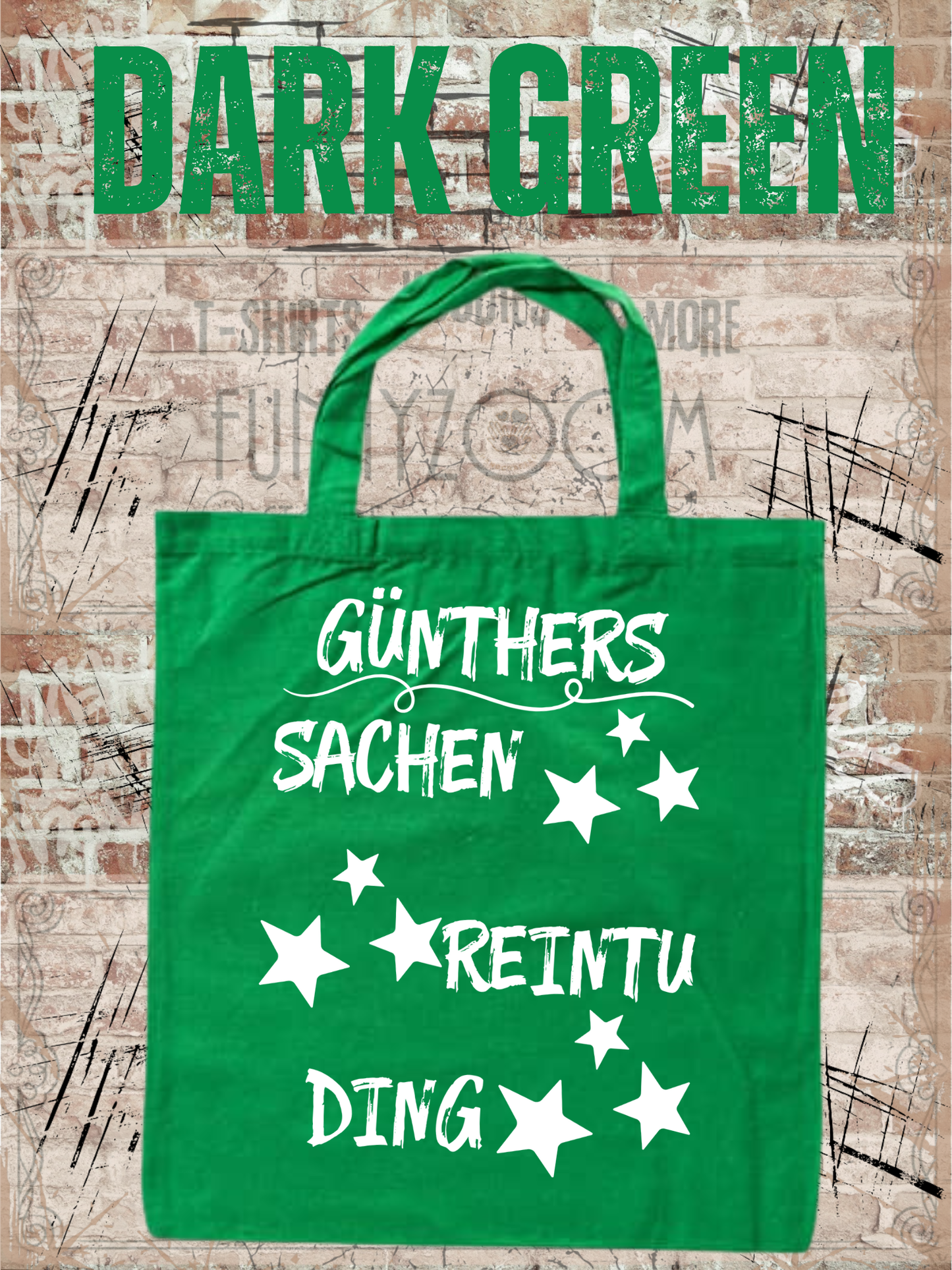 Personalisierbare Baumwolltasche mit Sternen mit Namen 38x42cm - Sachen Rein Tu Ding - Geschenk für alle