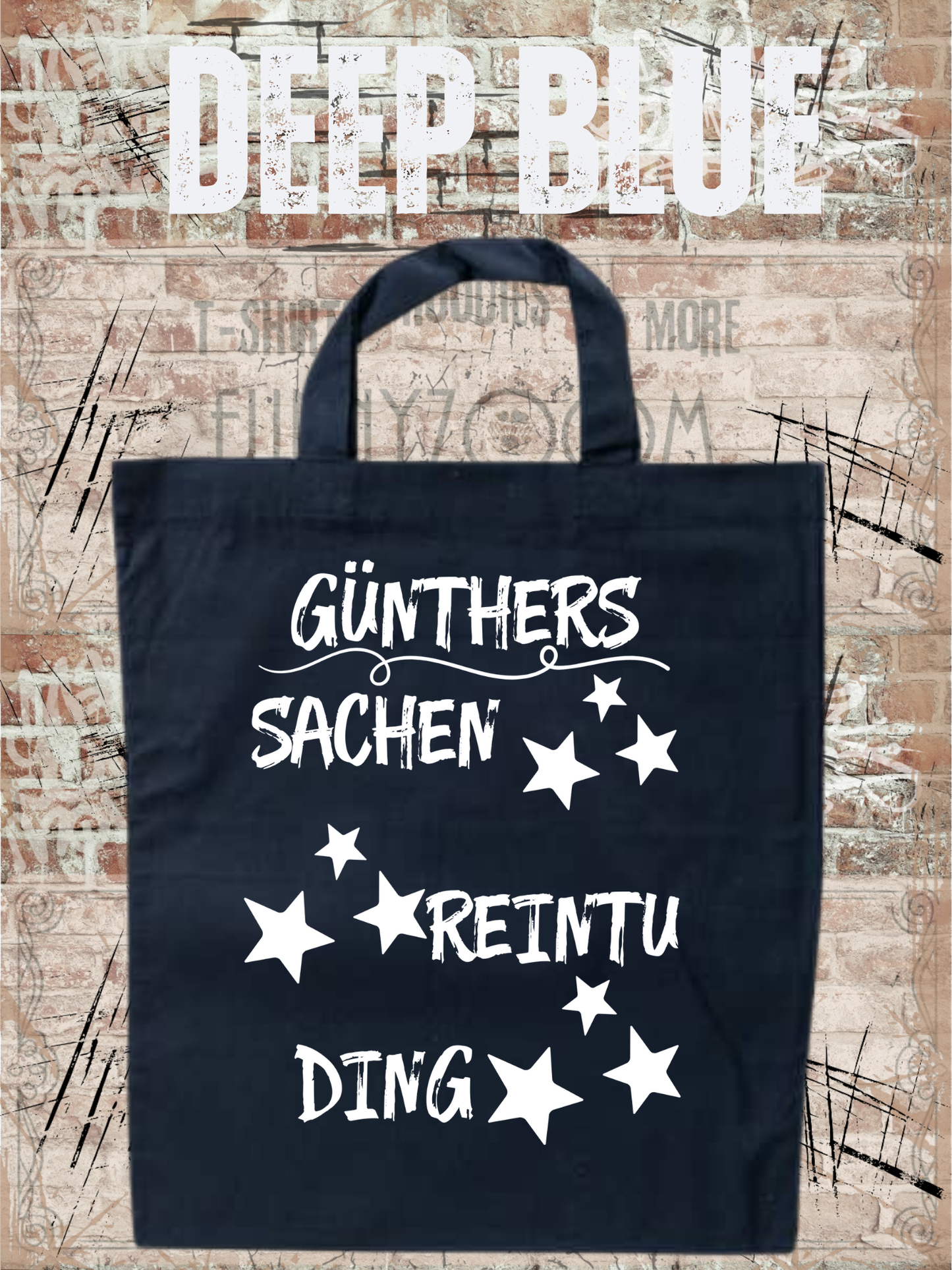 Personalisierbare Baumwolltasche mit Sternen mit Namen 38x42cm - Sachen Rein Tu Ding - Geschenk für alle