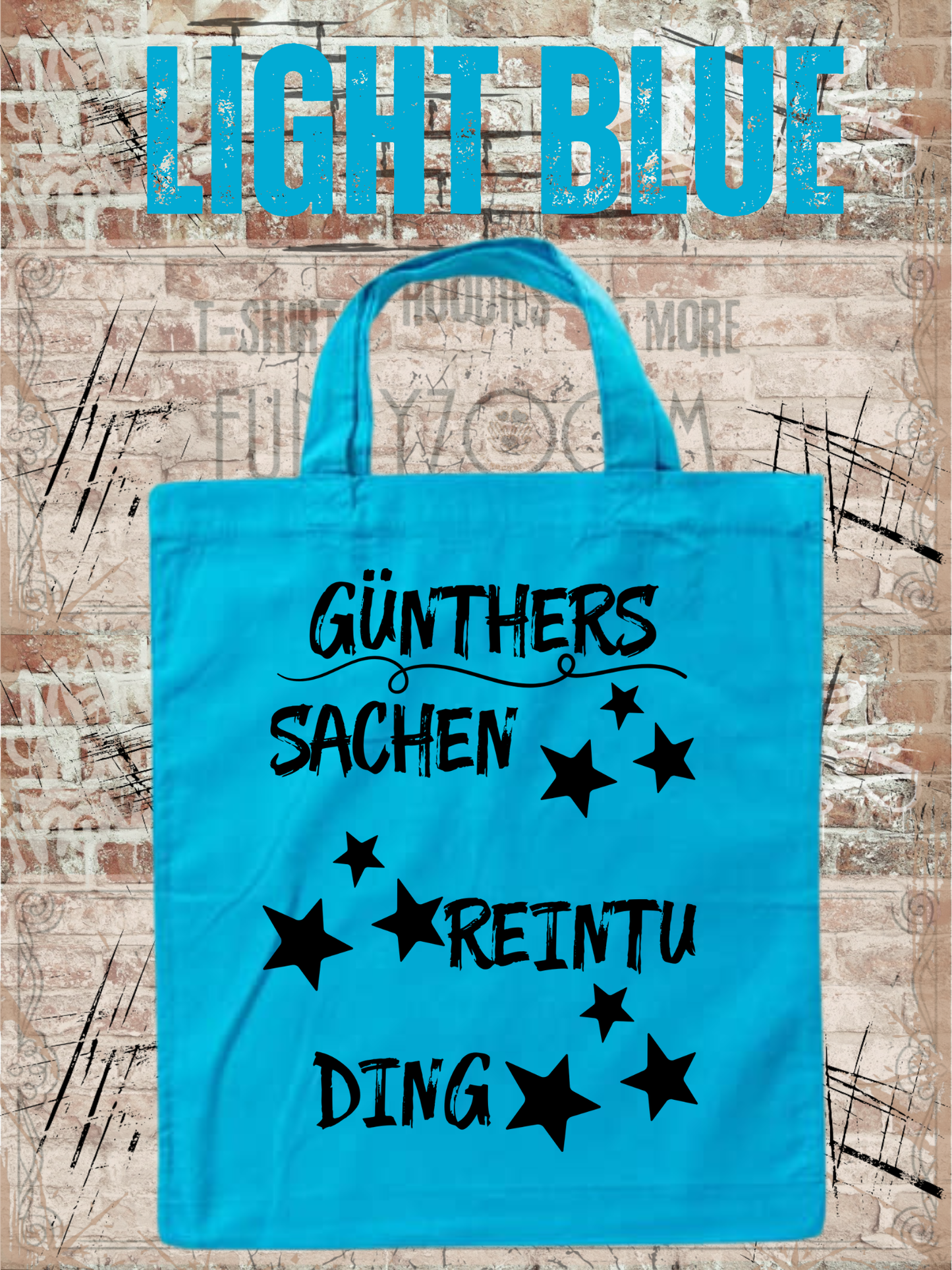 Personalisierbare Baumwolltasche mit Sternen mit Namen 38x42cm - Sachen Rein Tu Ding - Geschenk für alle