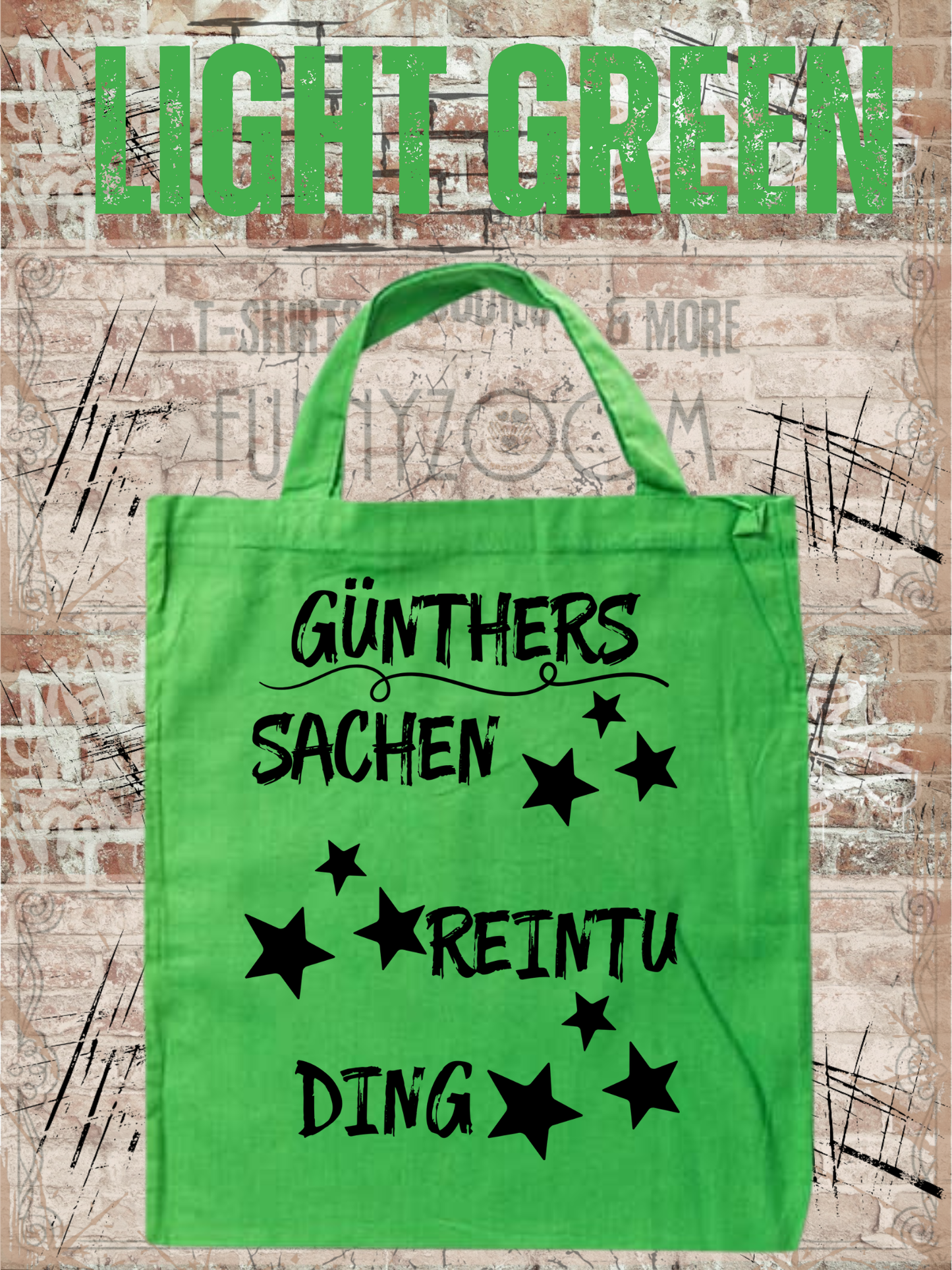 Personalisierbare Baumwolltasche mit Sternen mit Namen 38x42cm - Sachen Rein Tu Ding - Geschenk für alle