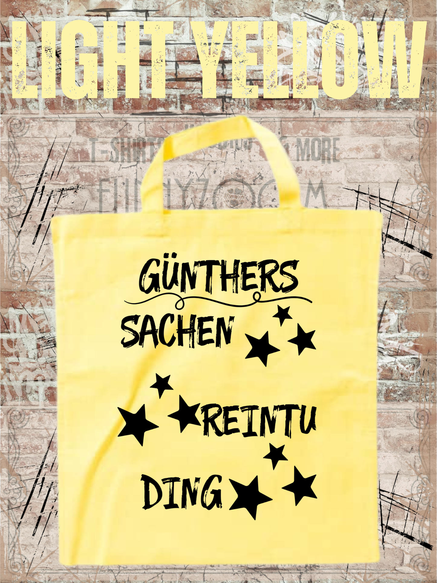 Personalisierbare Baumwolltasche mit Sternen mit Namen 38x42cm - Sachen Rein Tu Ding - Geschenk für alle