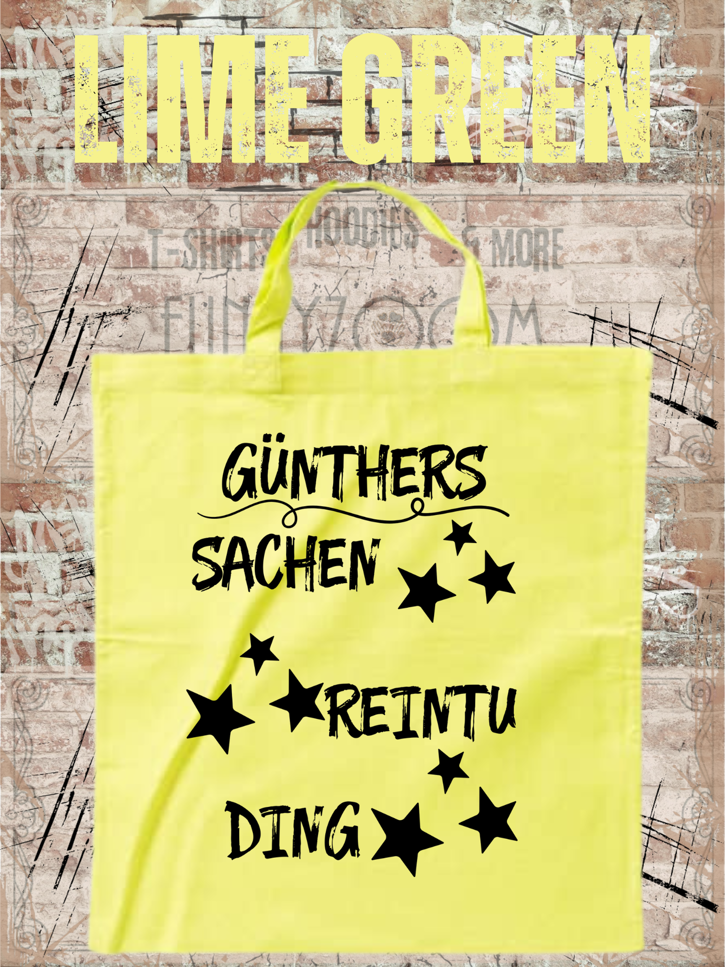 Personalisierbare Baumwolltasche mit Sternen mit Namen 38x42cm - Sachen Rein Tu Ding - Geschenk für alle
