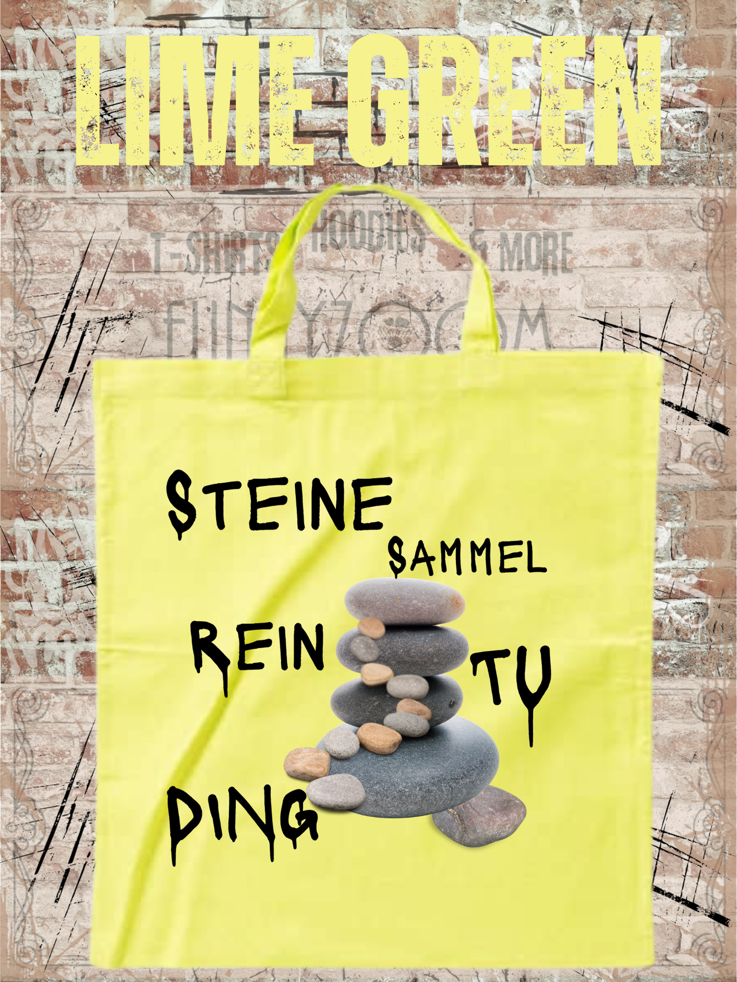 Steine Sammel Rein Tu Ding Stoffbeutel | Lustige Steinesammler Tasche | Baumwollbeutel