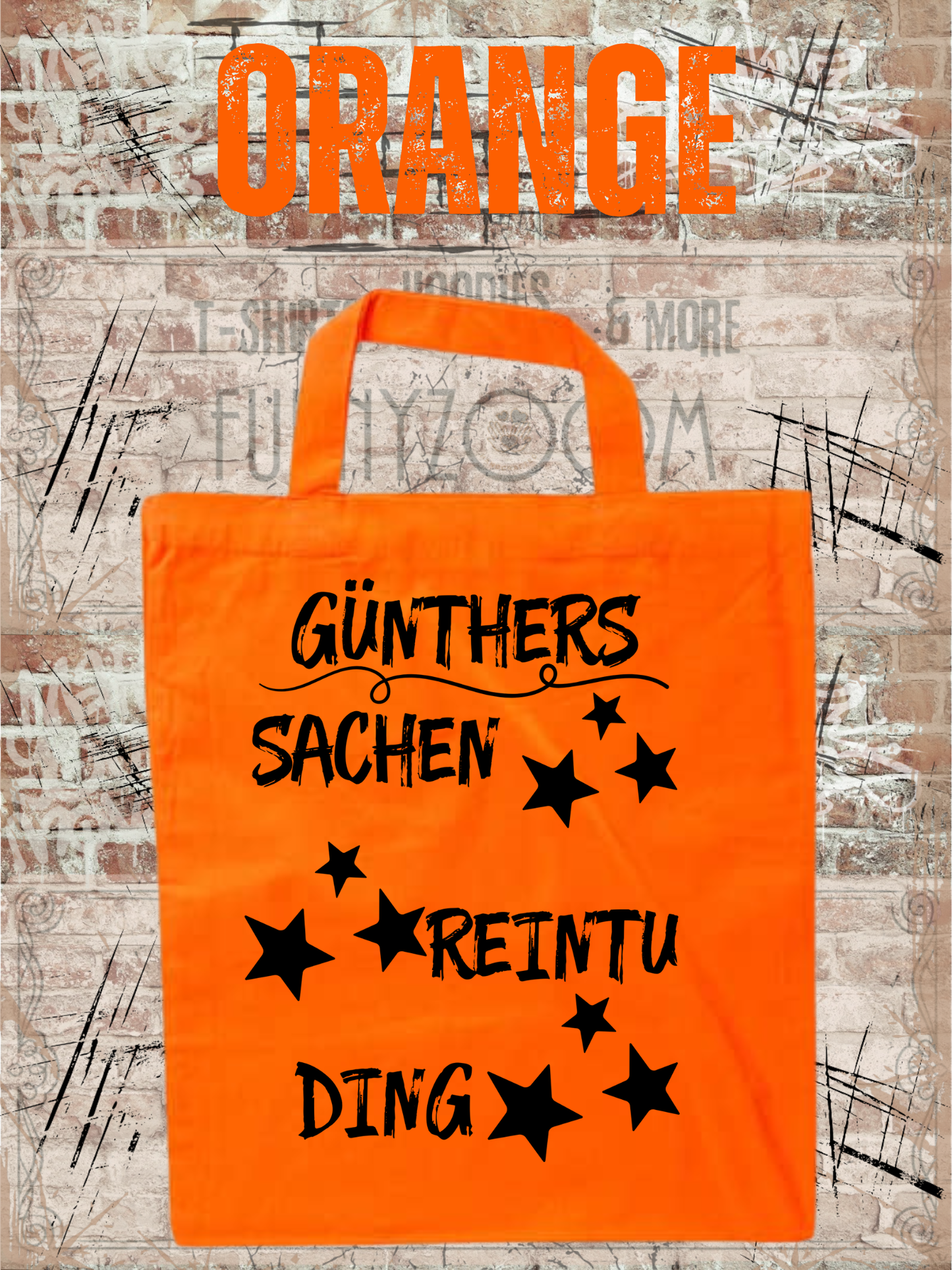 Personalisierbare Baumwolltasche mit Sternen mit Namen 38x42cm - Sachen Rein Tu Ding - Geschenk für alle