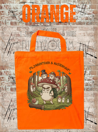 Pilzsammelbeutel 38x42cm – Für echte Pilzjäger & Naturliebhaber in Orange.